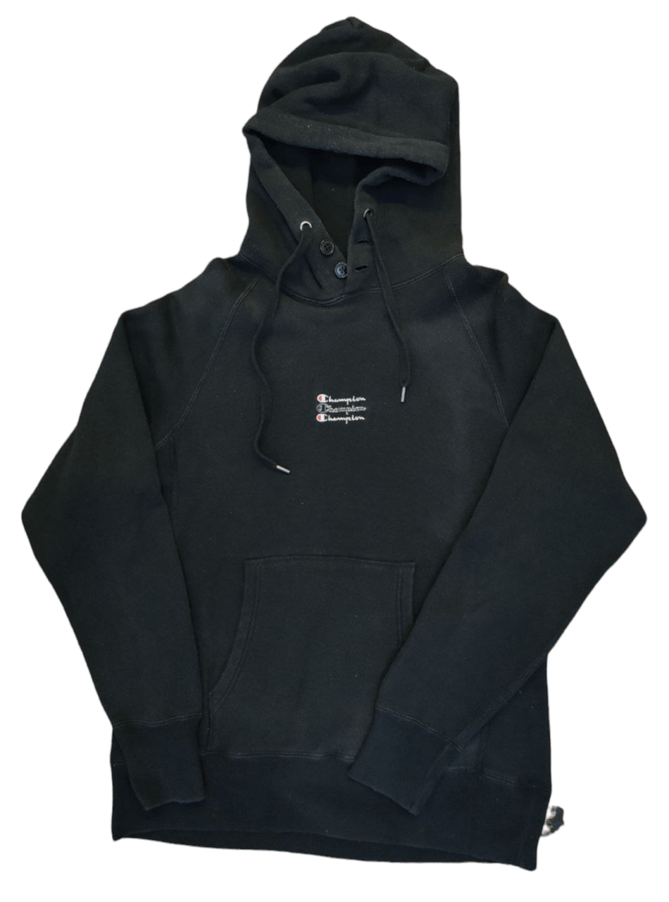 image of 80's VTG Champion Reverse Weave Center Logo in Black, Men's (Size Medium)