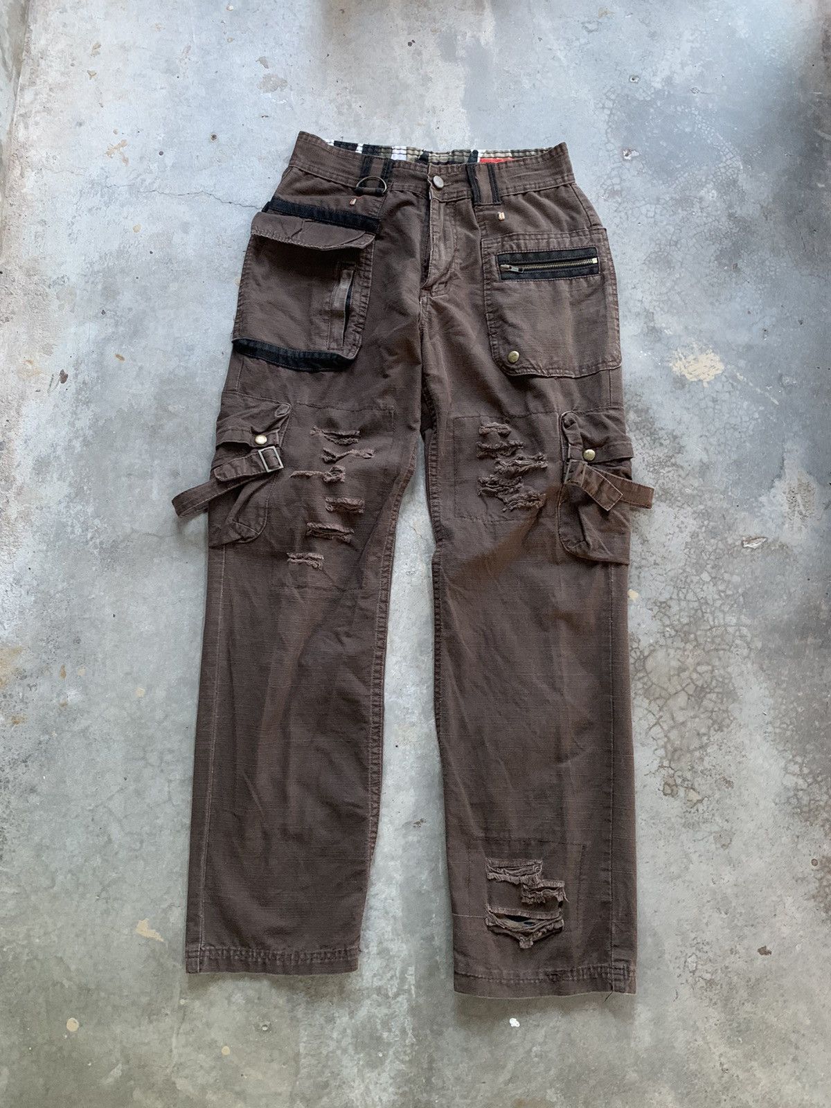 Japanese Brand JapaneseBrand One Distressed Multipocket Bondage Cargo Pant Size US 29 - 1 Thumbnail