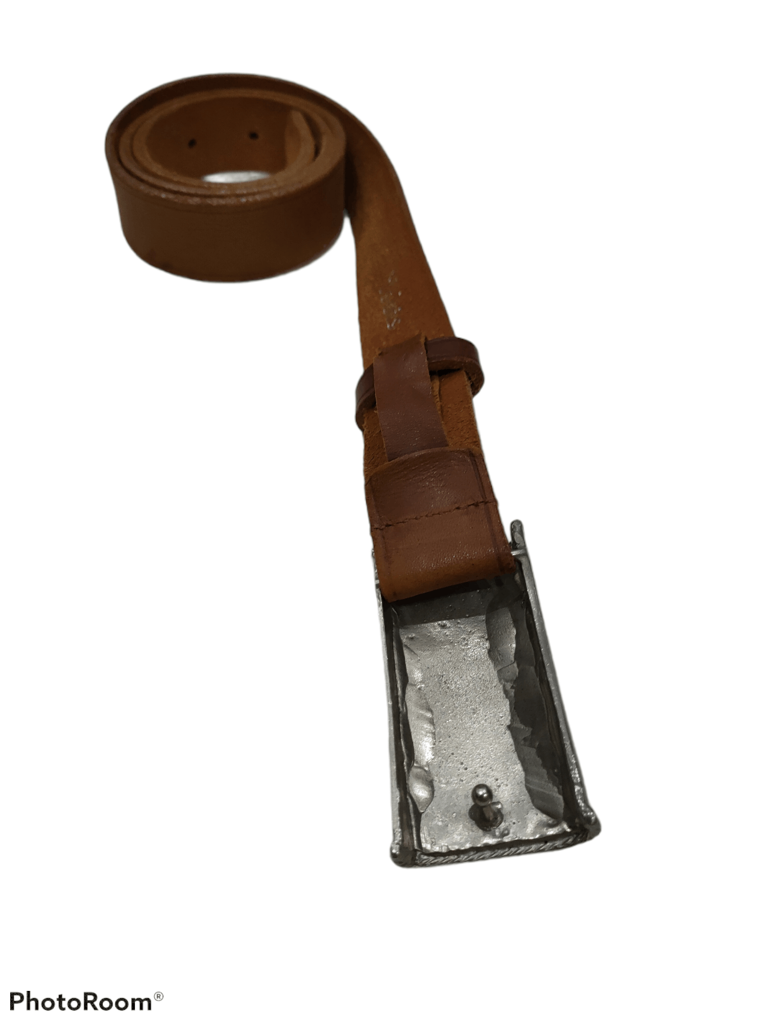 Yohji Yamamoto Y'S BIS METAL PENDANT LEATHER BELT Size 30 - 5 Thumbnail