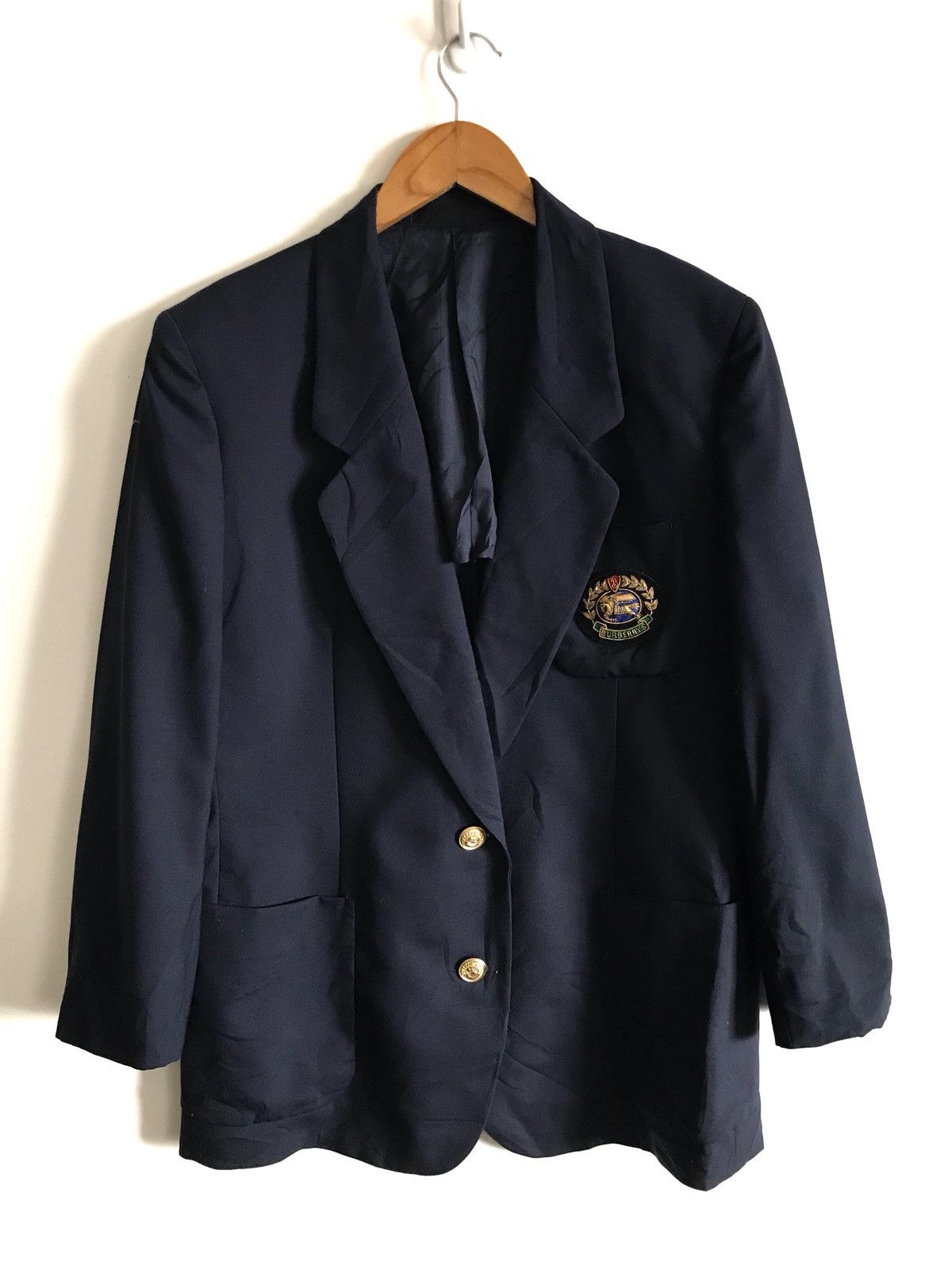 Burberry Vintage Burberry’s Blazer Front Embroidered Logo Size 40S - 1 Thumbnail