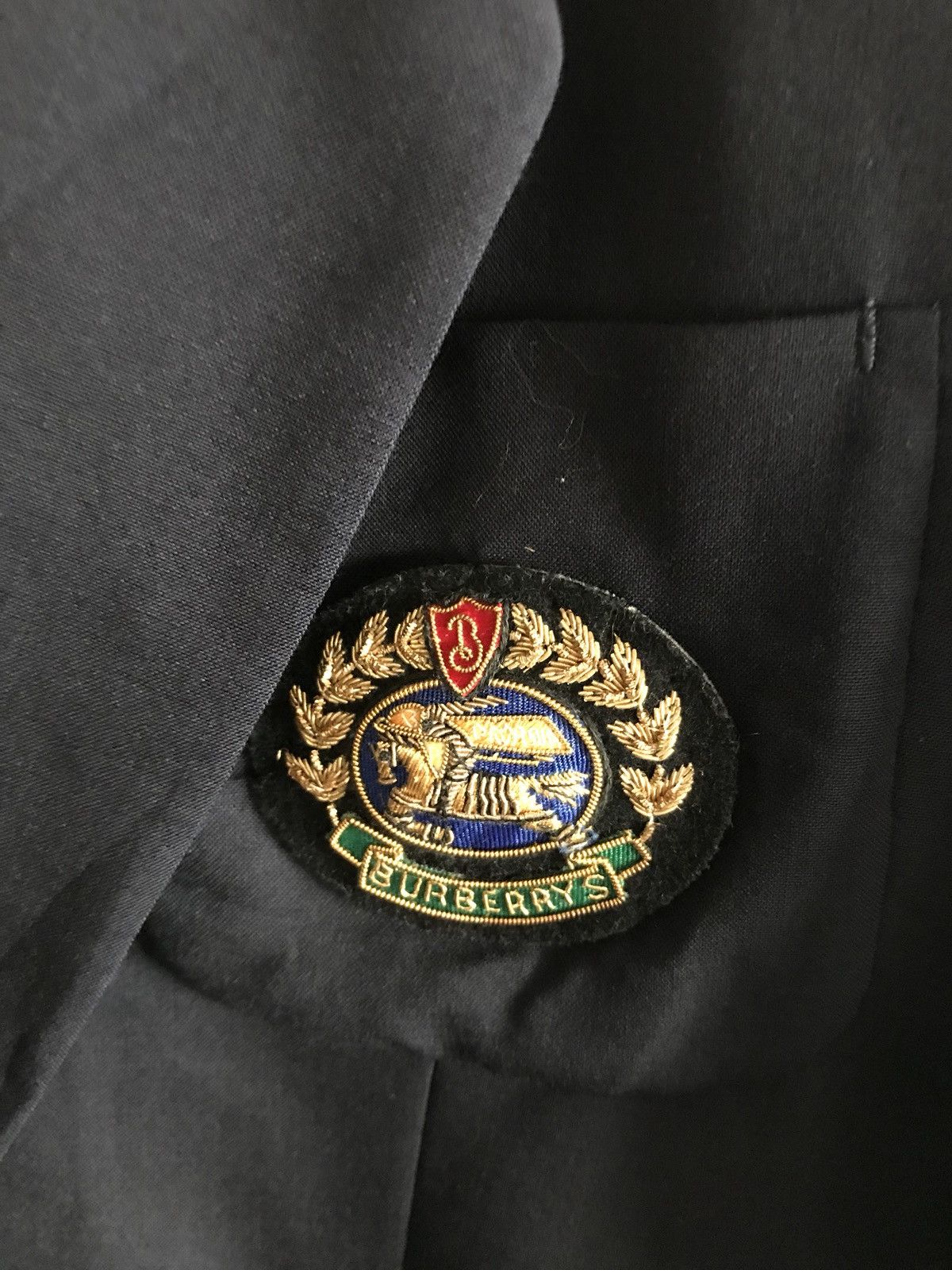 Burberry Vintage Burberry’s Blazer Front Embroidered Logo Size 40S - 3 Thumbnail
