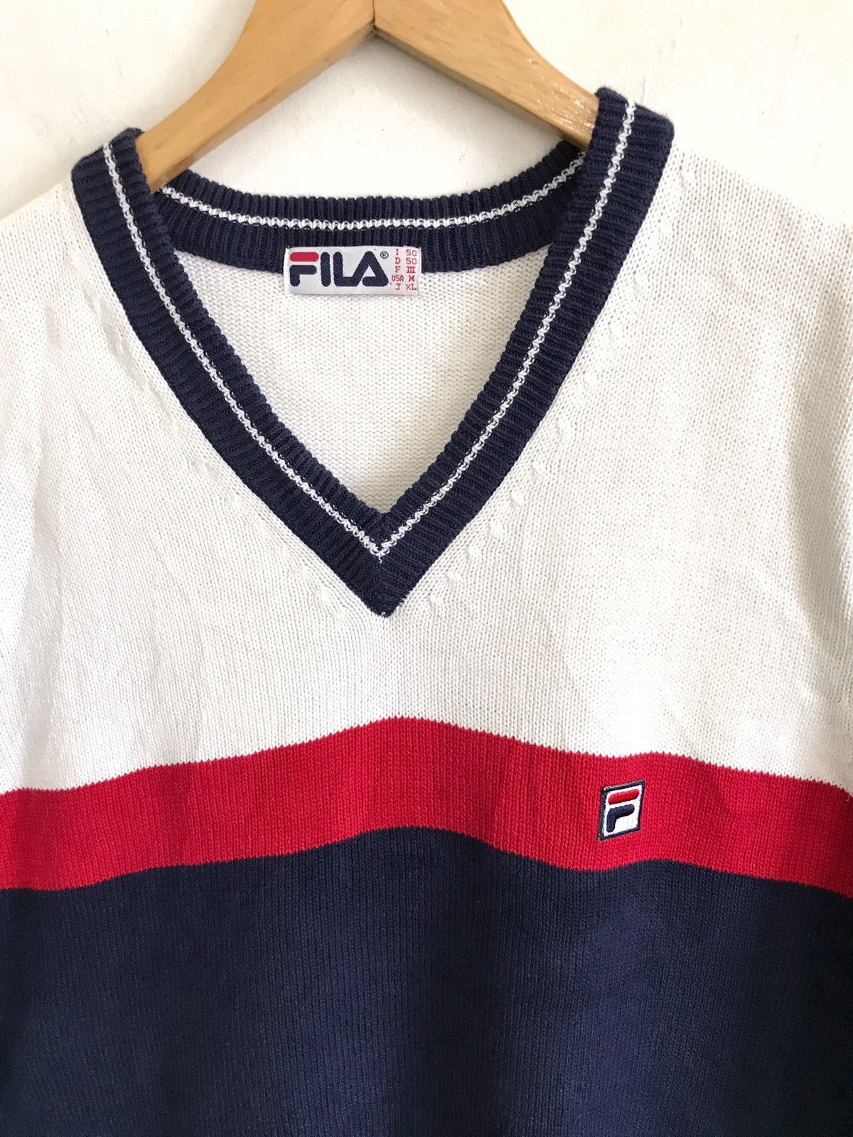 Fila Fila Hand Knit Sleeve Less Multicolour Armpit 24"x28" Size US M / EU 48-50 / 2 - 2 Thumbnail
