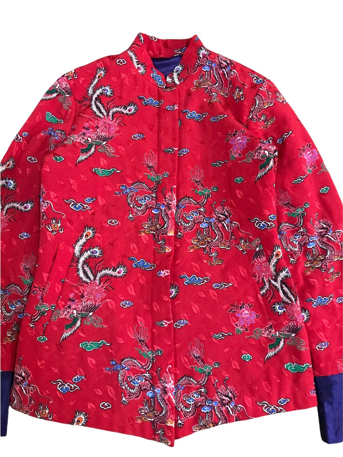 Japanese Brand Vintage Sukajan Mandarin Zipper Jacket Overprint Dragon Size US XS / EU 42 / 0 - 5 Thumbnail