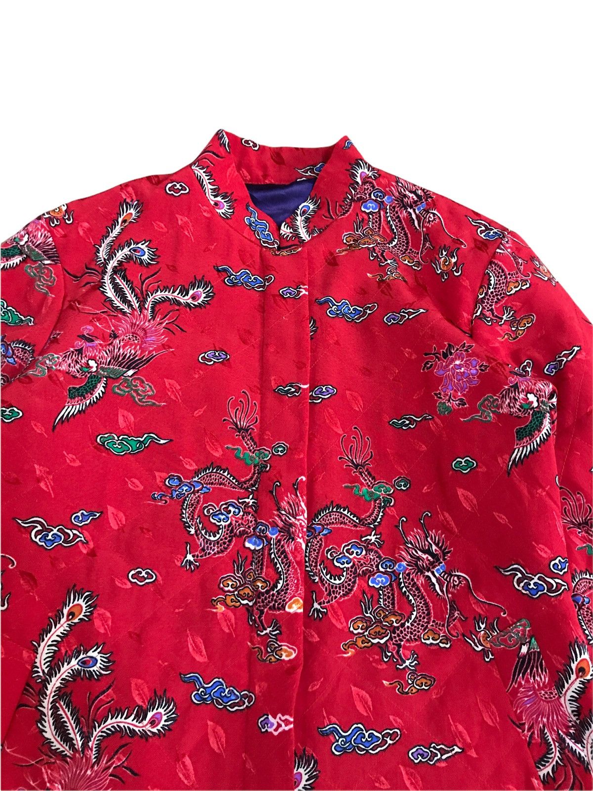 Japanese Brand Vintage Sukajan Mandarin Zipper Jacket Overprint Dragon Size US XS / EU 42 / 0 - 6 Thumbnail