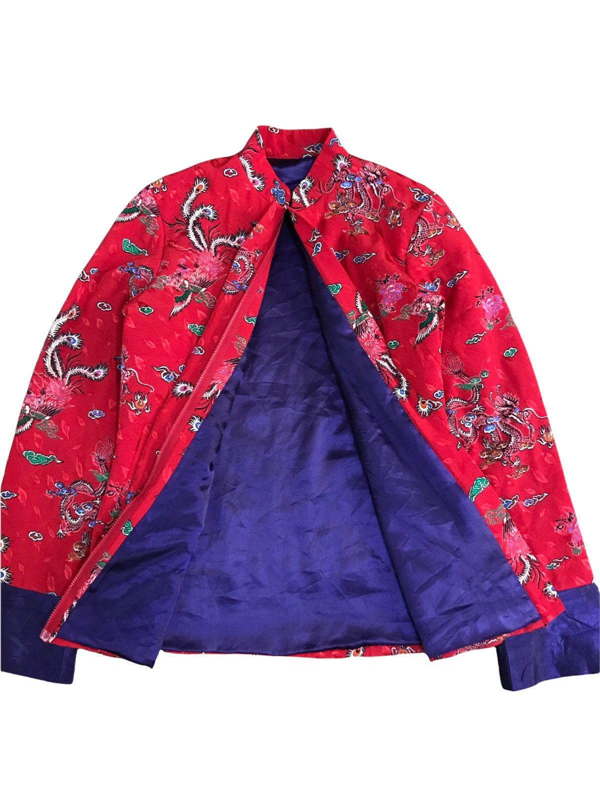 Japanese Brand Vintage Sukajan Mandarin Zipper Jacket Overprint Dragon Size US XS / EU 42 / 0 - 3 Thumbnail