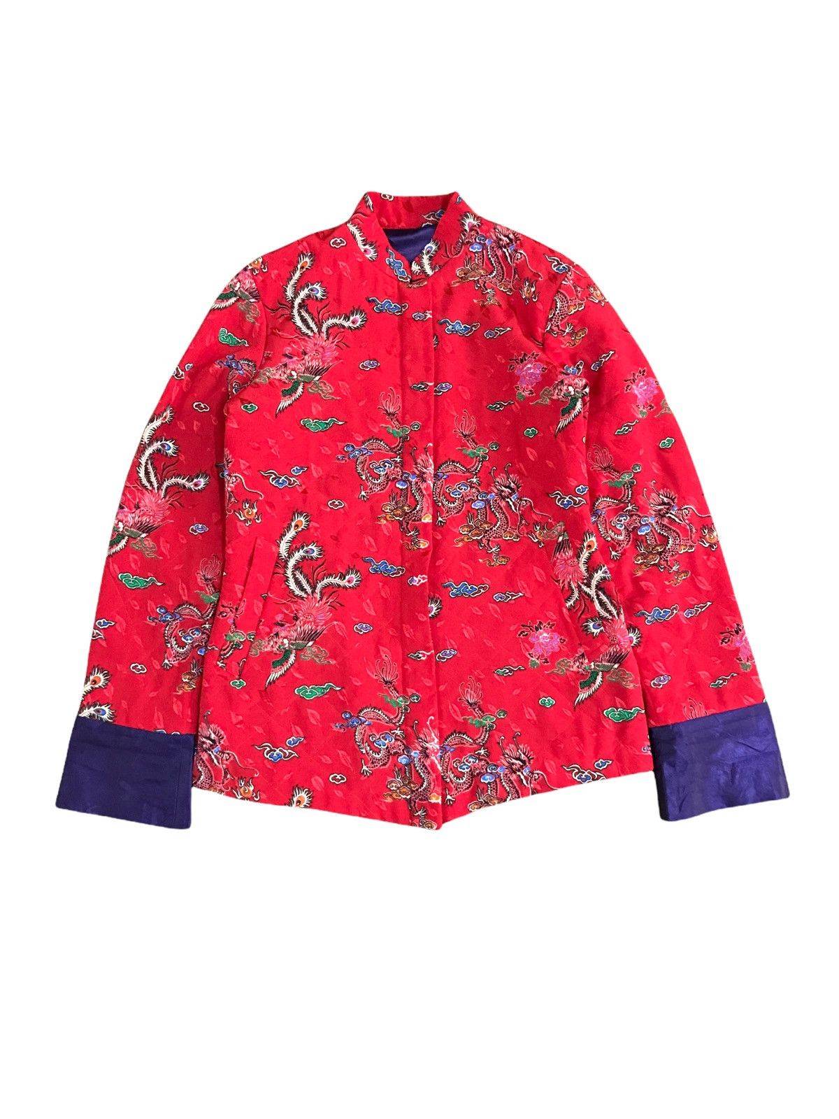 Japanese Brand Vintage Sukajan Mandarin Zipper Jacket Overprint Dragon Size US XS / EU 42 / 0 - 1 Thumbnail
