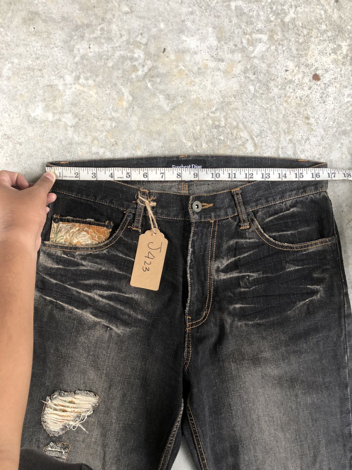 If Six Was Nine Japanese Freebeat Flared Jeans Distressed Jeans Size US 33 - 16 Thumbnail