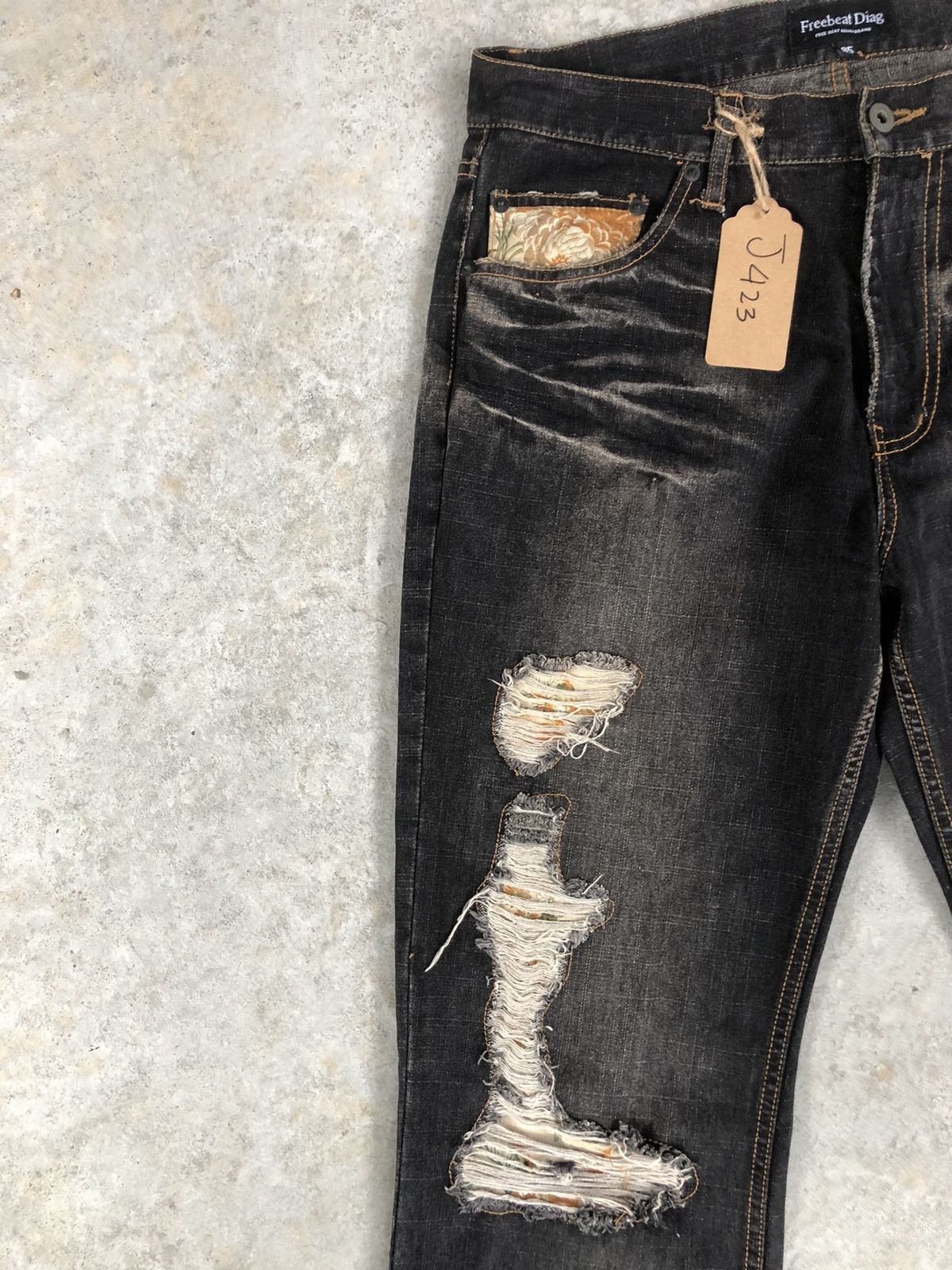 If Six Was Nine Japanese Freebeat Flared Jeans Distressed Jeans Size US 33 - 4 Thumbnail