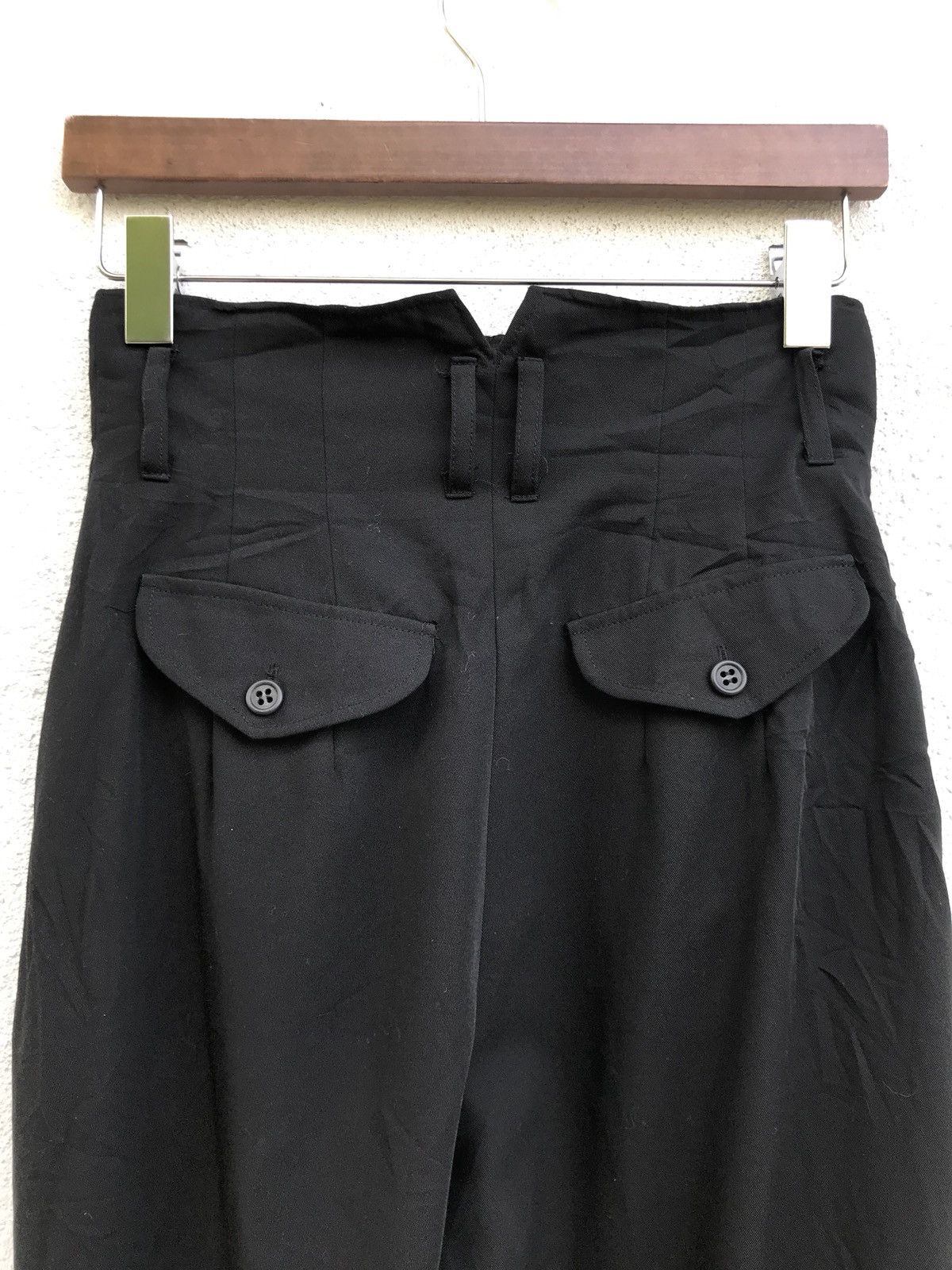 Japanese Brand × Vintage Japanese Brand Witty High Waist Black Cotton Rayon Pants Size US 26 / EU 42 - 5 Thumbnail