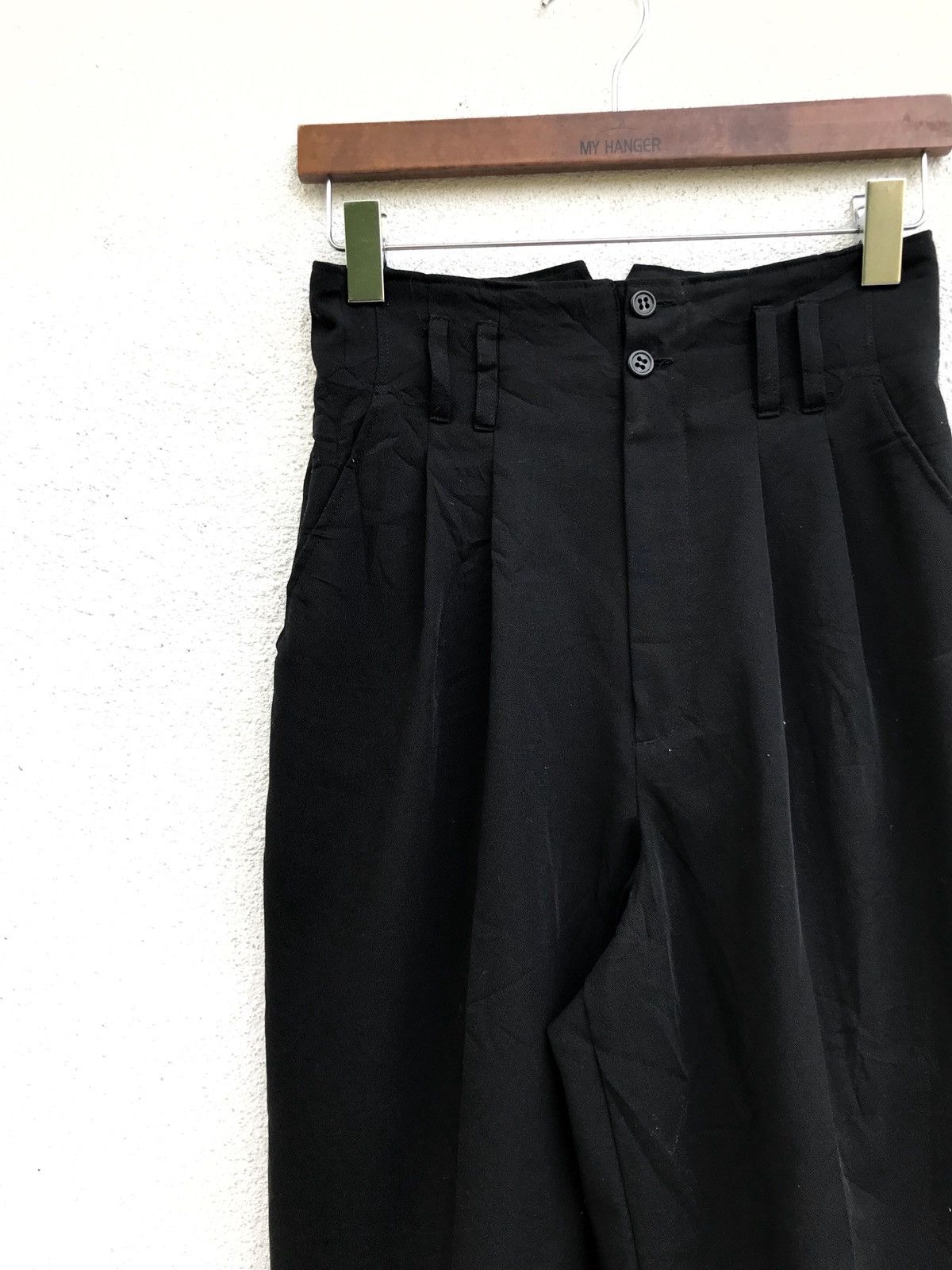 Japanese Brand × Vintage Japanese Brand Witty High Waist Black Cotton Rayon Pants Size US 26 / EU 42 - 3 Thumbnail