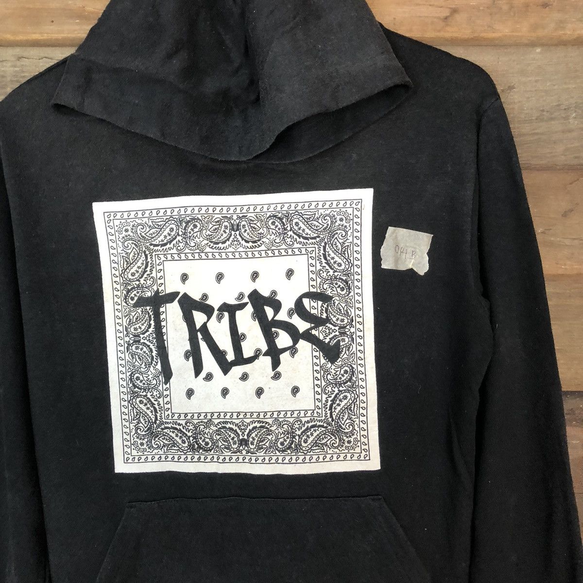 Japanese Brand Tribe Spinns Black Hoodie sweatshirt #B014 Size US M / EU 48-50 / 2 - 6 Thumbnail
