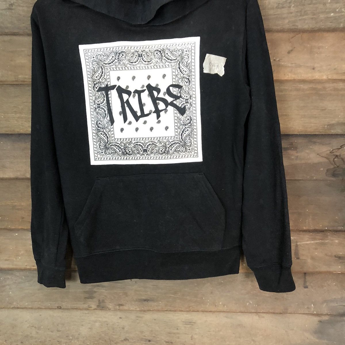 Japanese Brand Tribe Spinns Black Hoodie sweatshirt #B014 Size US M / EU 48-50 / 2 - 3 Thumbnail