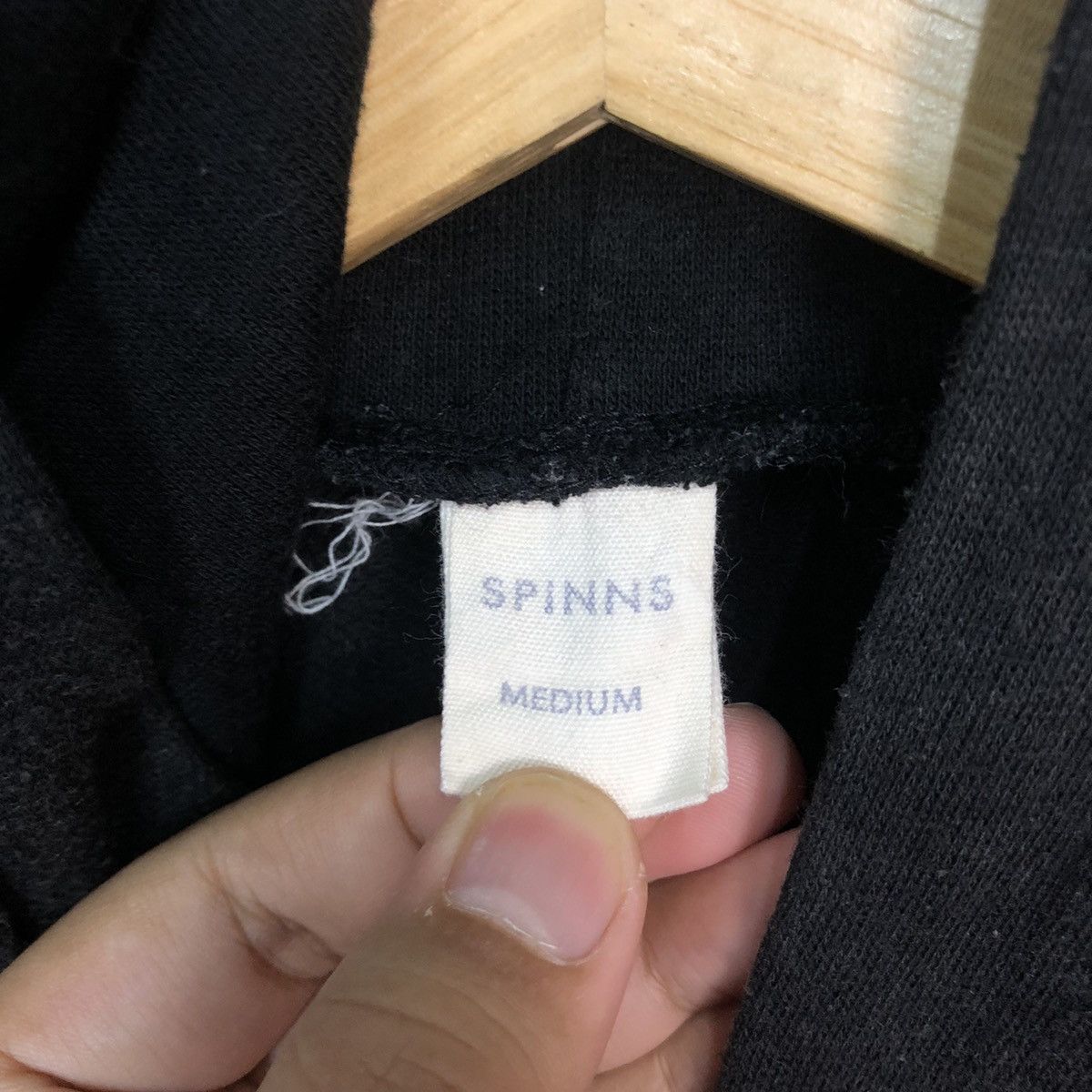 Japanese Brand Tribe Spinns Black Hoodie sweatshirt #B014 Size US M / EU 48-50 / 2 - 8 Thumbnail