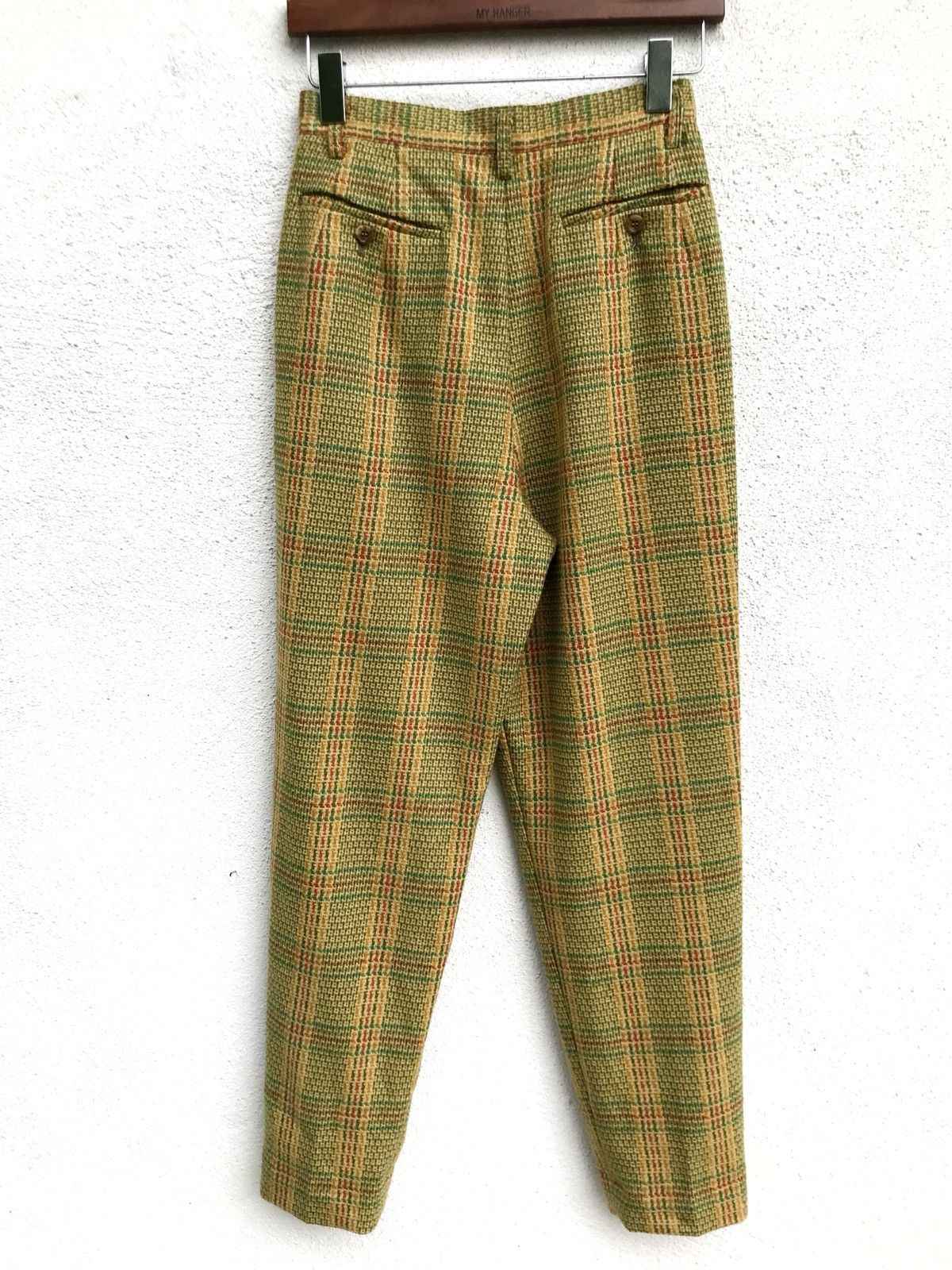BIGI × Japanese Brand × Vintage Japanese Brand Bigi Wool Checked High Waist Pants Size US 26 / EU 42 - 3 Thumbnail