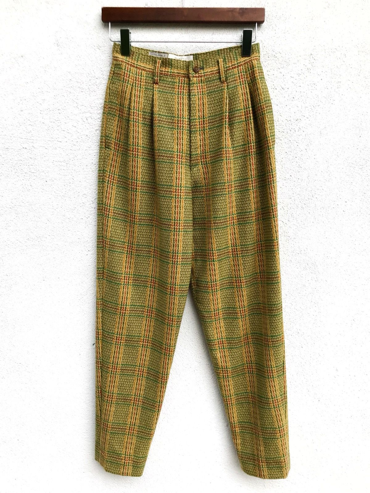 BIGI × Japanese Brand × Vintage Japanese Brand Bigi Wool Checked High Waist Pants Size US 26 / EU 42 - 1 Thumbnail