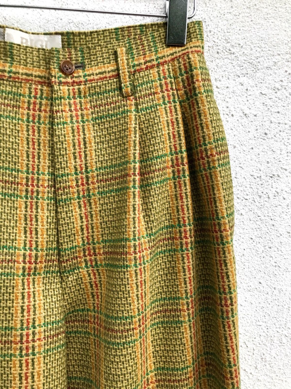 BIGI × Japanese Brand × Vintage Japanese Brand Bigi Wool Checked High Waist Pants Size US 26 / EU 42 - 4 Thumbnail