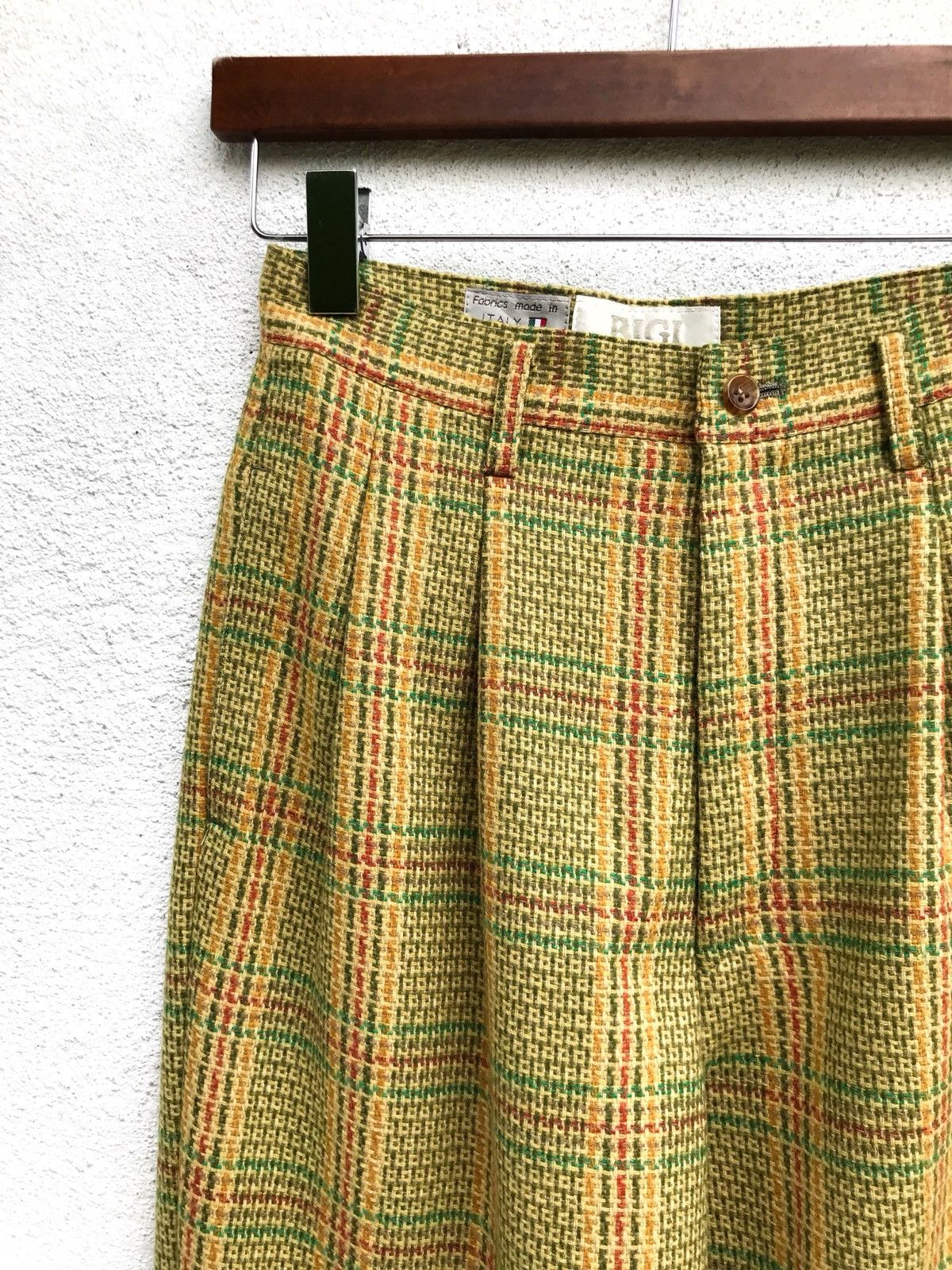 BIGI × Japanese Brand × Vintage Japanese Brand Bigi Wool Checked High Waist Pants Size US 26 / EU 42 - 2 Thumbnail