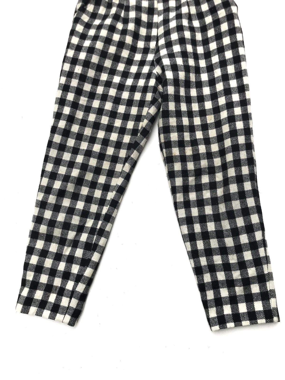 Japanese Brand Vintage Japanese Cropped Wool Checked Plaid Tartan Pants Size US 26 / EU 42 - 3 Thumbnail