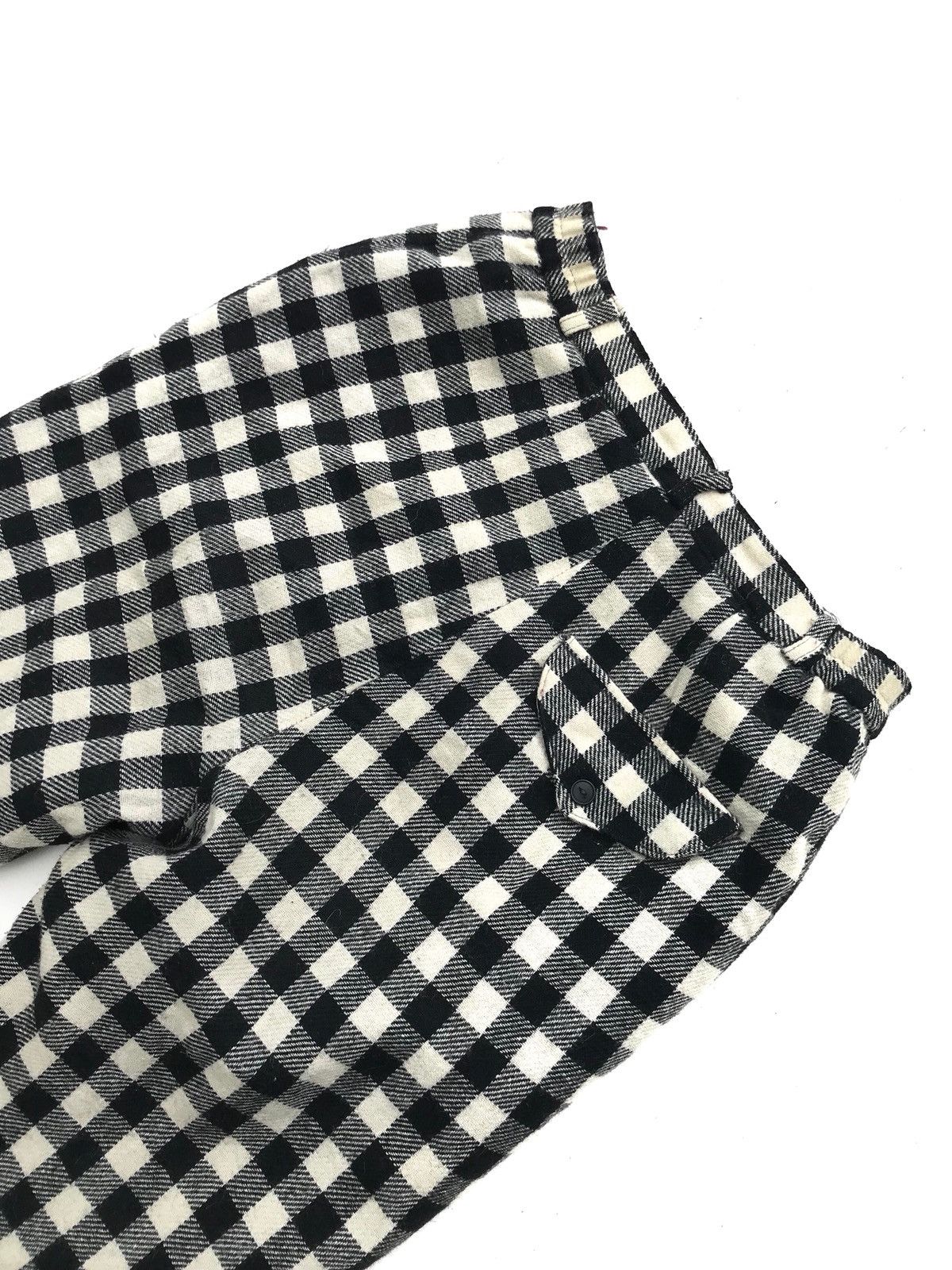 Japanese Brand Vintage Japanese Cropped Wool Checked Plaid Tartan Pants Size US 26 / EU 42 - 5 Thumbnail
