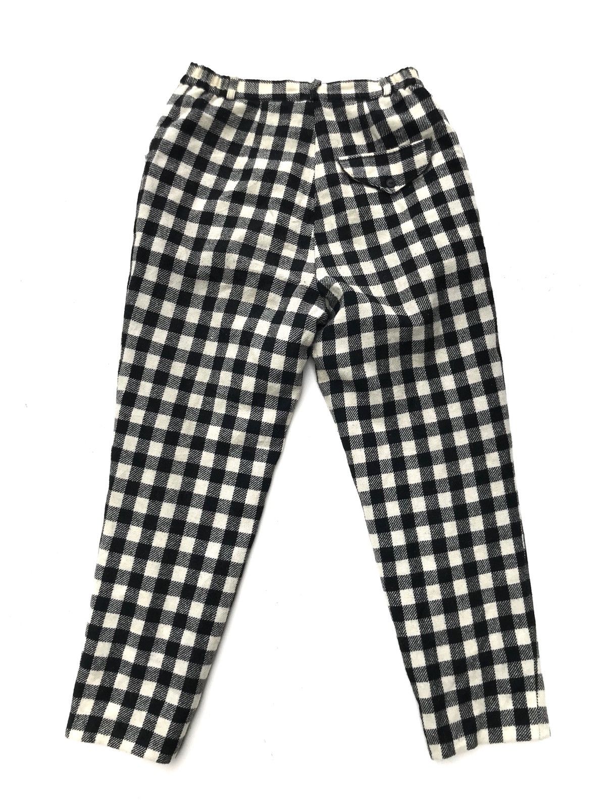 Japanese Brand Vintage Japanese Cropped Wool Checked Plaid Tartan Pants Size US 26 / EU 42 - 2 Thumbnail