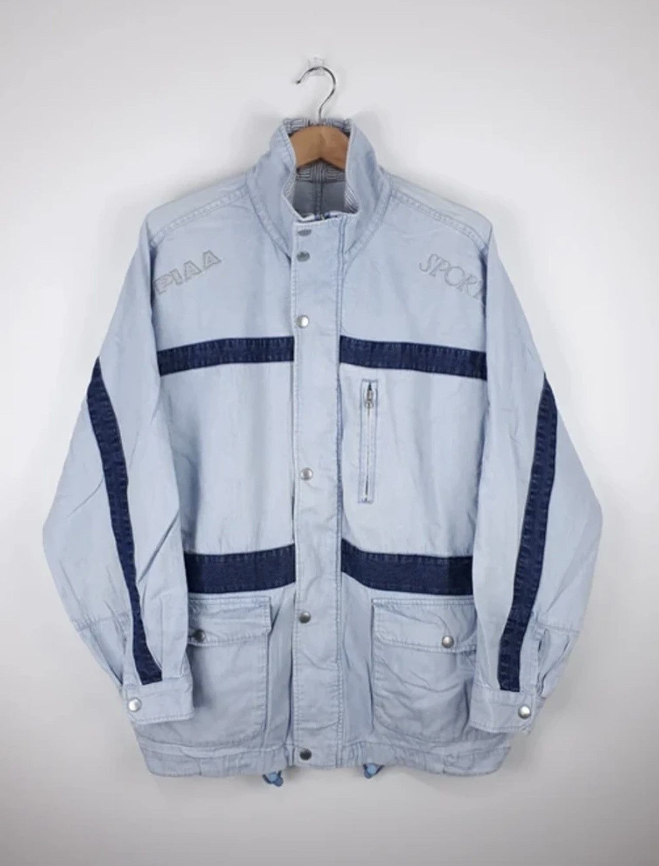 Japanese Brand × Vintage Vintage PIAA Motorsports Light Washed Denim Jacket Size US M / EU 48-50 / 2 - 1 Thumbnail