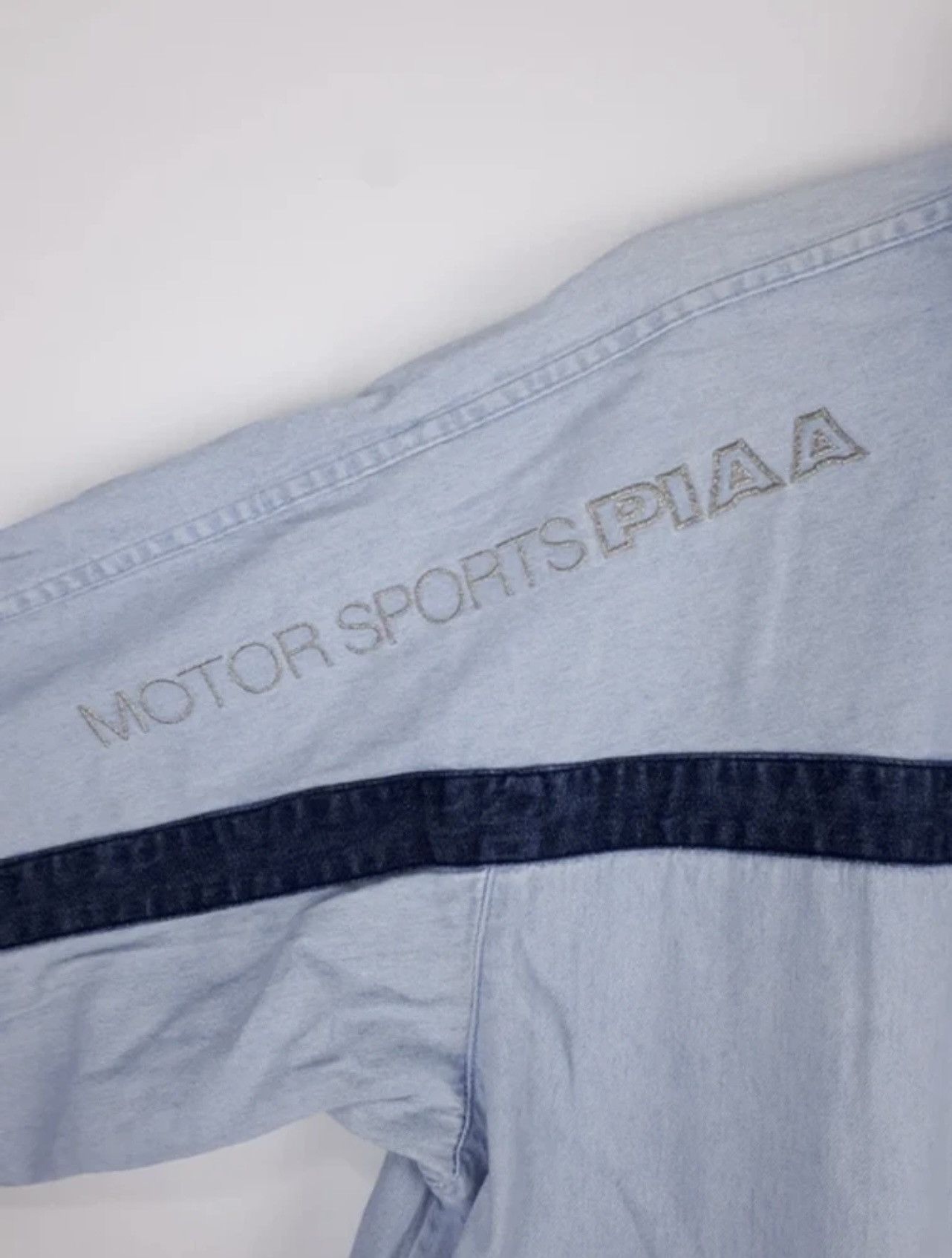 Japanese Brand × Vintage Vintage PIAA Motorsports Light Washed Denim Jacket Size US M / EU 48-50 / 2 - 2 Thumbnail