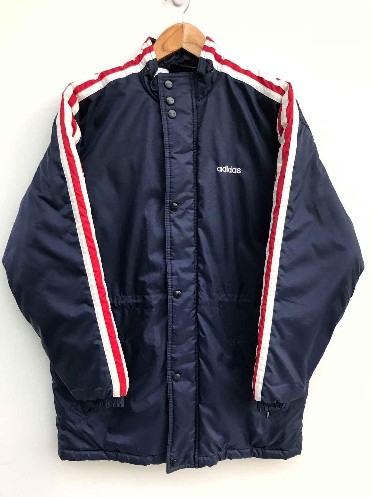 Adidas Vintage Adidas Quilted Big Logo Raincoat Jacket Size US L / EU 52-54 / 3 - 3 Thumbnail