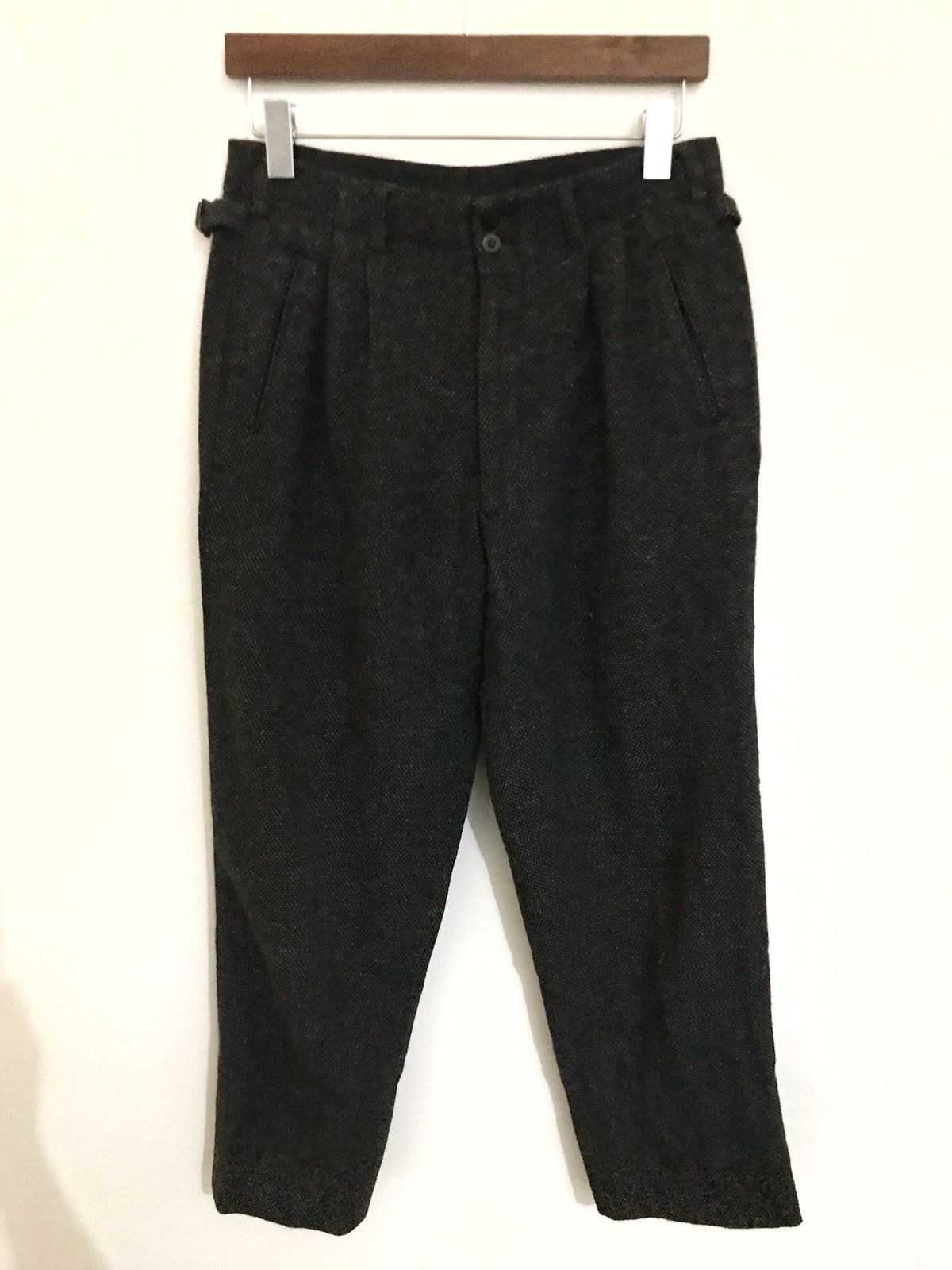 image of Logos Pathos Co.ltd Wool High Waist Pants in Black, Men's (Size 28)