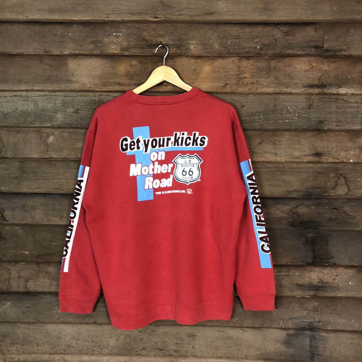 US Route 66 Red Sweatshirt #009B