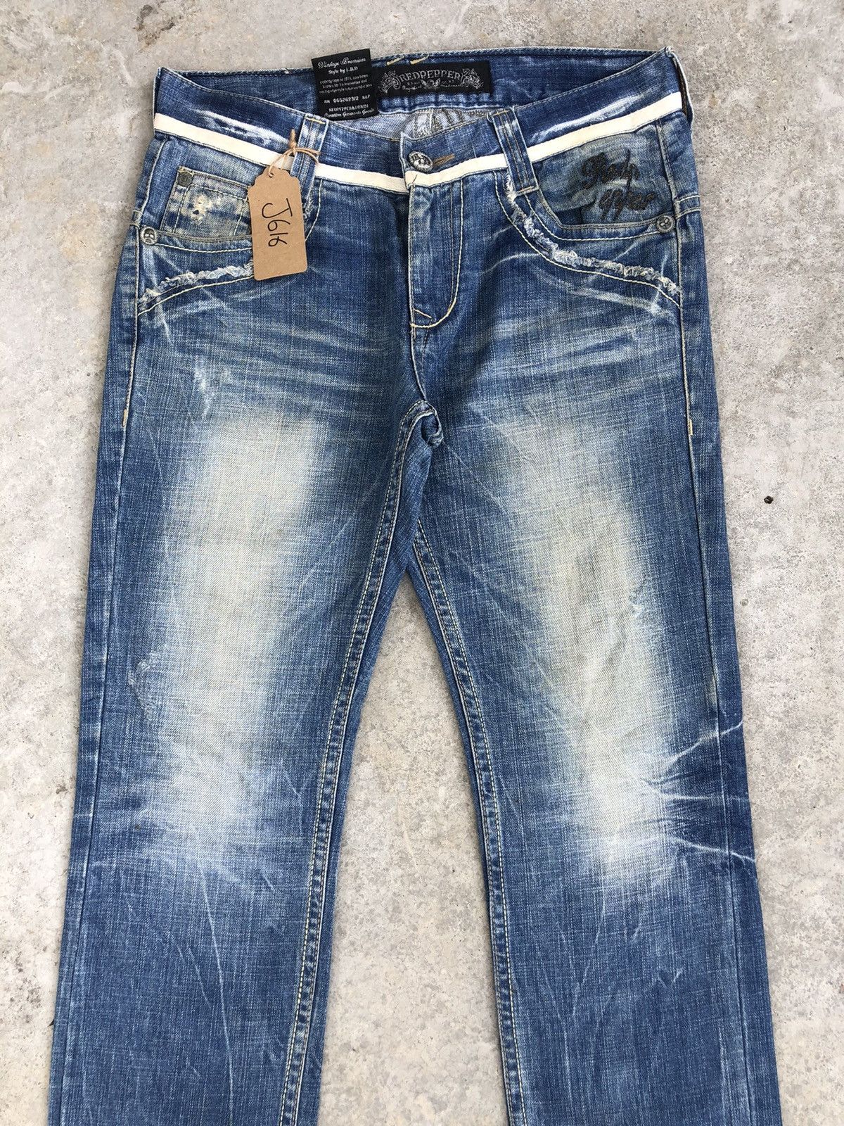 Japanese Brand Japanese Redpepper Embroidered Jeans Distressed Jeans Size US 33 - 4 Thumbnail