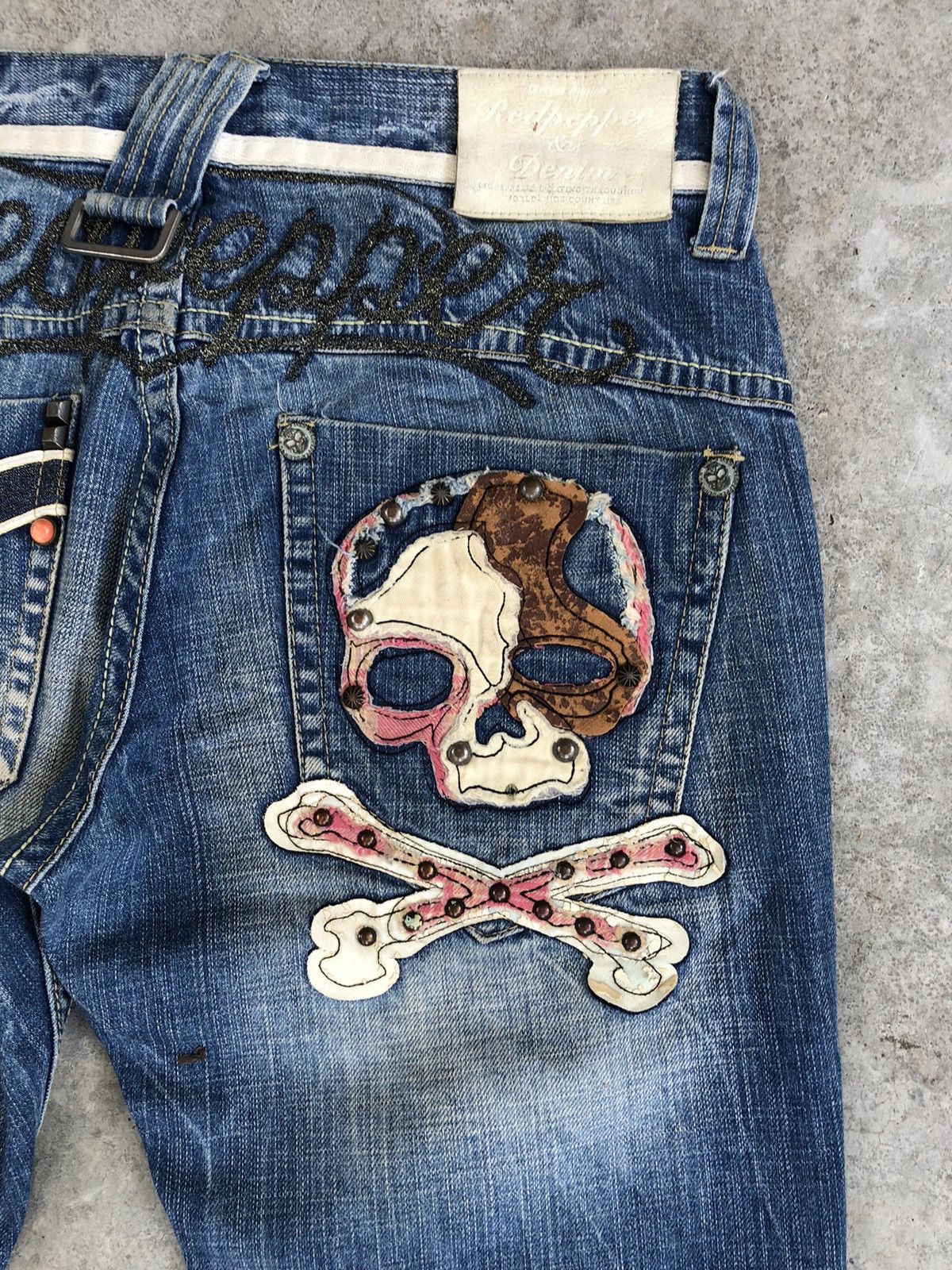 Japanese Brand Japanese Redpepper Embroidered Jeans Distressed Jeans Size US 33 - 14 Thumbnail