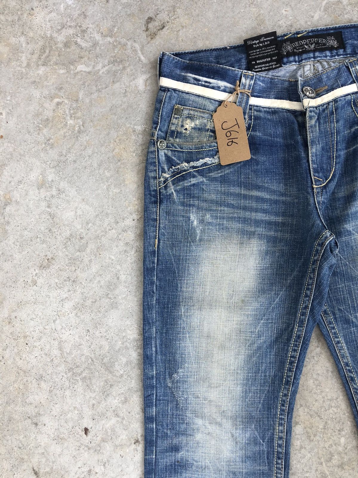 Japanese Brand Japanese Redpepper Embroidered Jeans Distressed Jeans Size US 33 - 6 Thumbnail