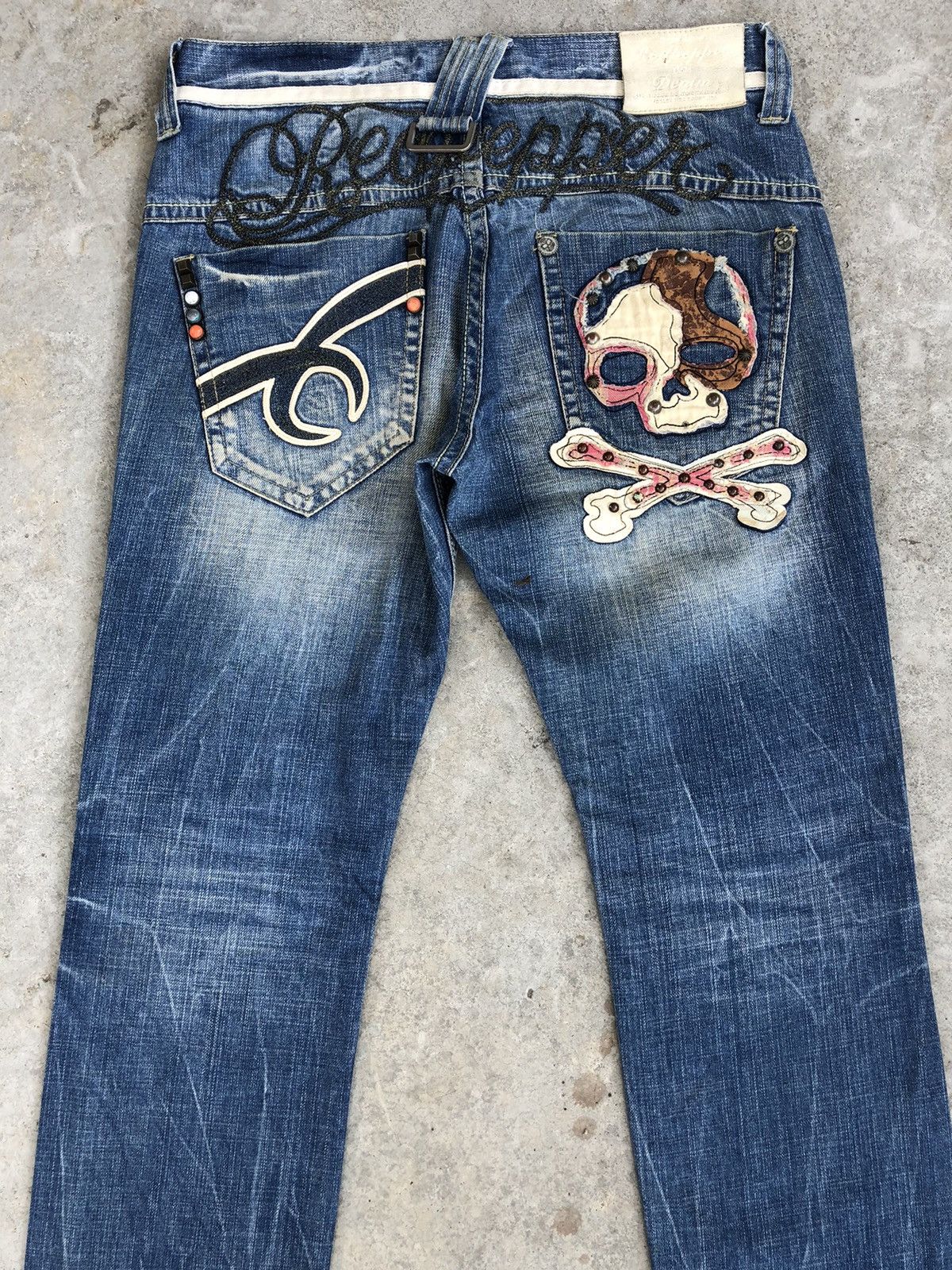 Japanese Brand Japanese Redpepper Embroidered Jeans Distressed Jeans Size US 33 - 12 Thumbnail