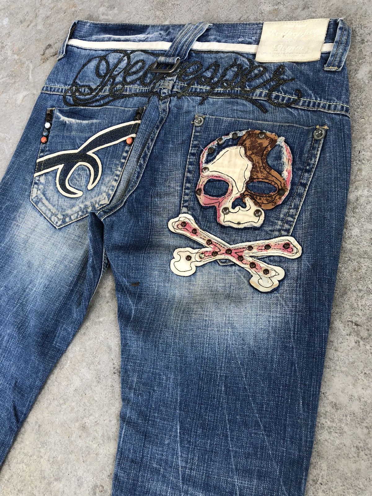 Japanese Brand Japanese Redpepper Embroidered Jeans Distressed Jeans Size US 33 - 1 Thumbnail