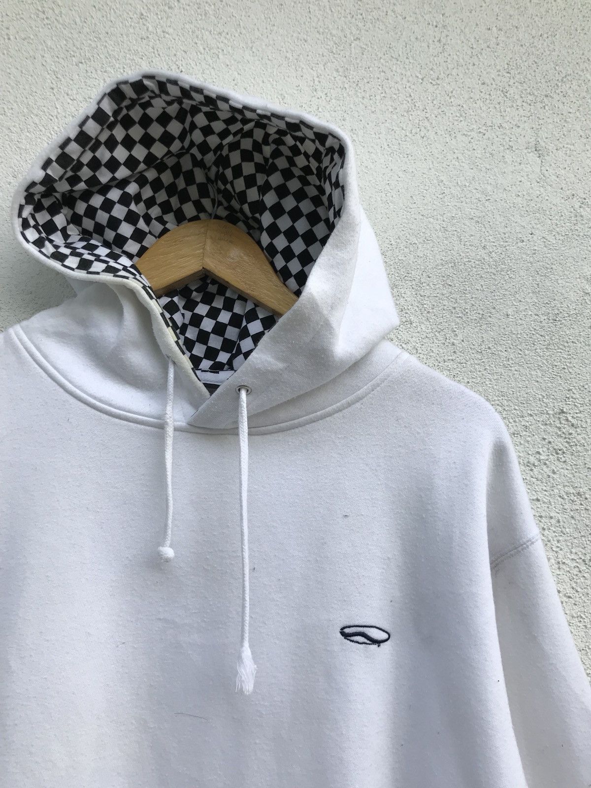 image of Vans Hoodies Pullover Sweatshirt Skates White Checked, Men's (Size Medium)