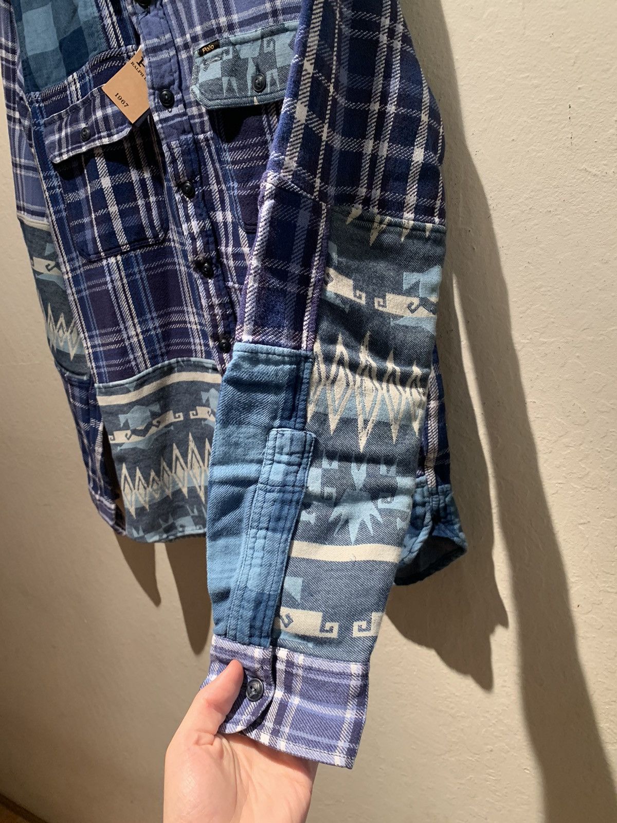Designer × Polo Ralph Lauren × Ralph Lauren *RARE* New Polo Ralph Lauren Patchwork Button Shirt Size US S / EU 44-46 / 1 - 7 Thumbnail