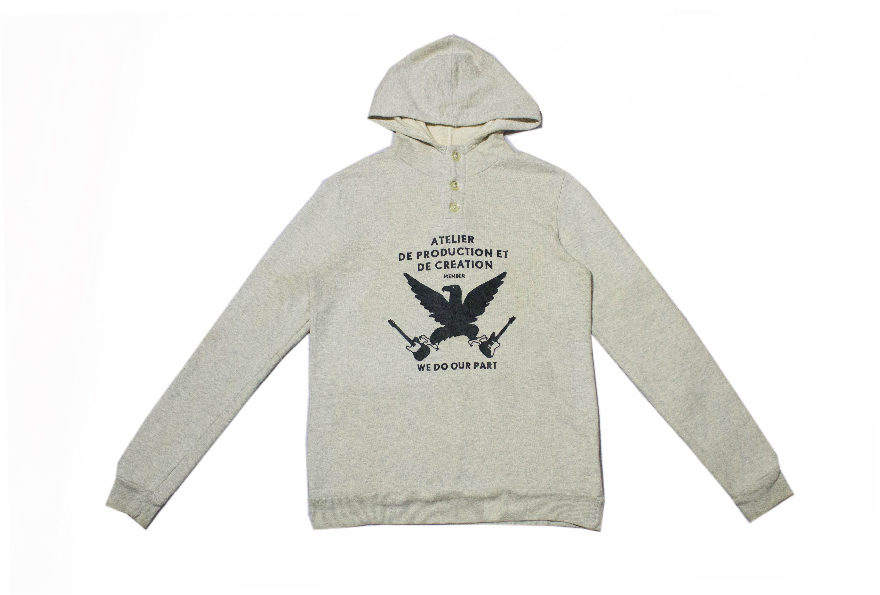 A.P.C. A.P.C France Henley Hoodie Pullover size Small Gray Size US S / EU 44-46 / 1 - 1 Thumbnail