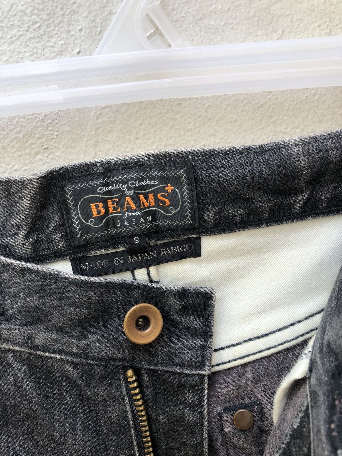 Beams Plus Beams + Japan Ripped Faded Black Denim Selvedge Jeans Size US 29 - 8 Thumbnail