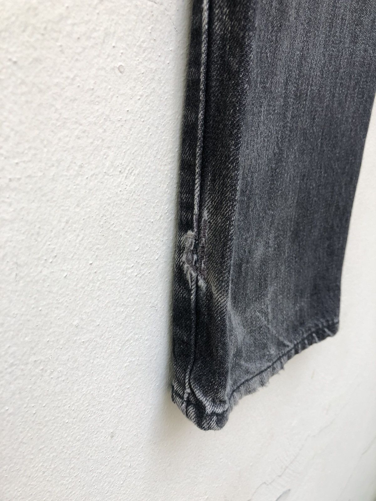 Beams Plus Beams + Japan Ripped Faded Black Denim Selvedge Jeans Size US 29 - 25 Thumbnail