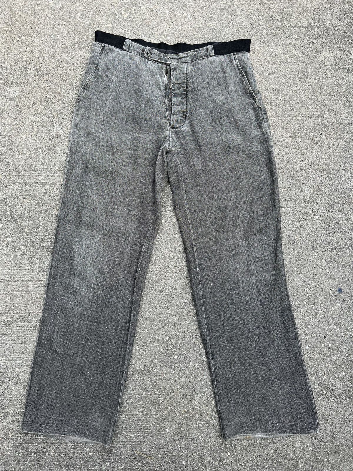 Maison Margiela × Vintage Vintage 90s Martin Margiela Italy Fade Linen Trouser Pant Size US 34 / EU 50 - 1 Thumbnail