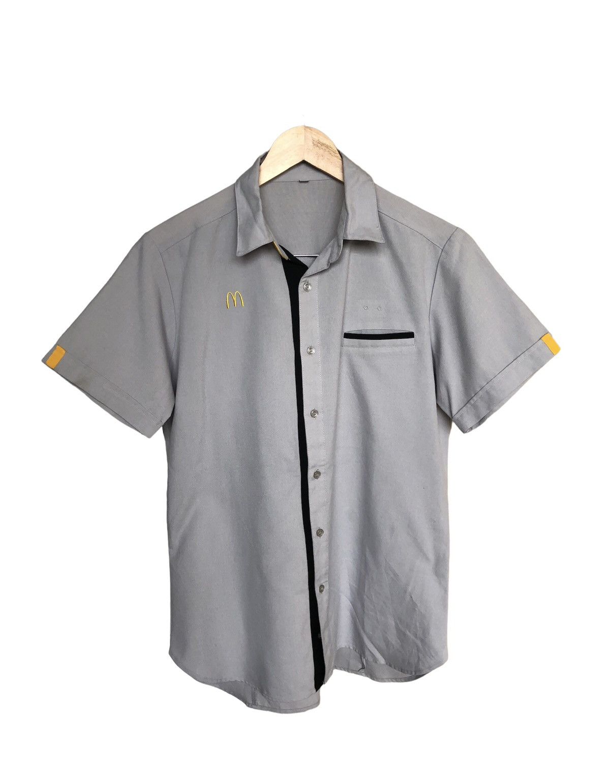 image of Vintage Mac Donald Work Button Up Shirt in Grey, Men's (Size Medium)