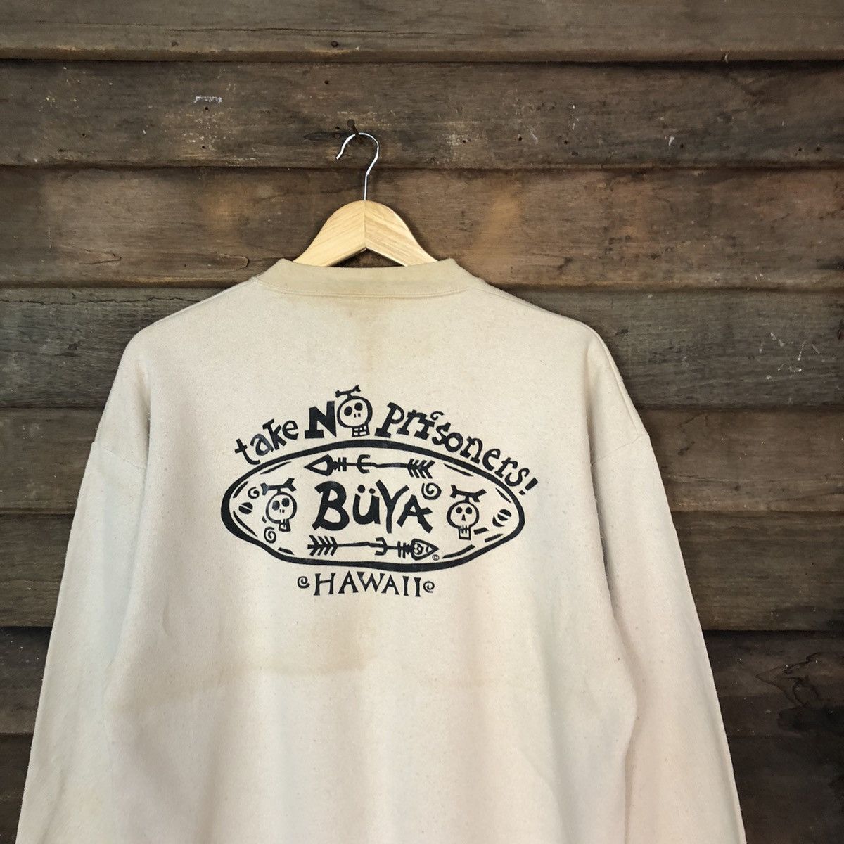 Tultex × Vintage Buya Hawaii Cream vintage Sweatshirt #007 Size US L / EU 52-54 / 3 - 2 Thumbnail