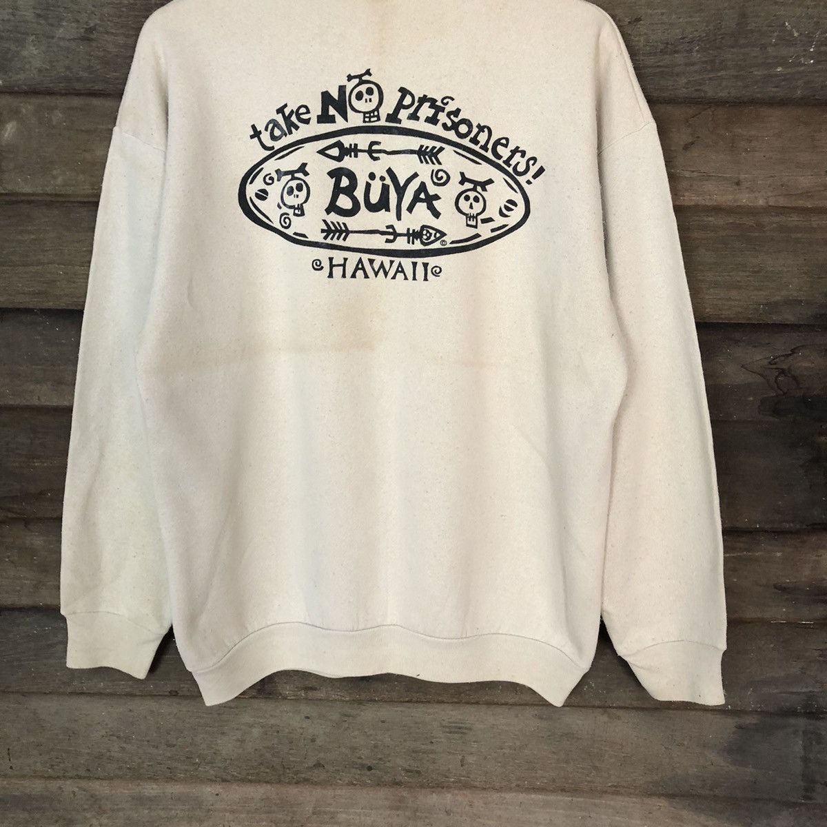 Tultex × Vintage Buya Hawaii Cream vintage Sweatshirt #007 Size US L / EU 52-54 / 3 - 3 Thumbnail