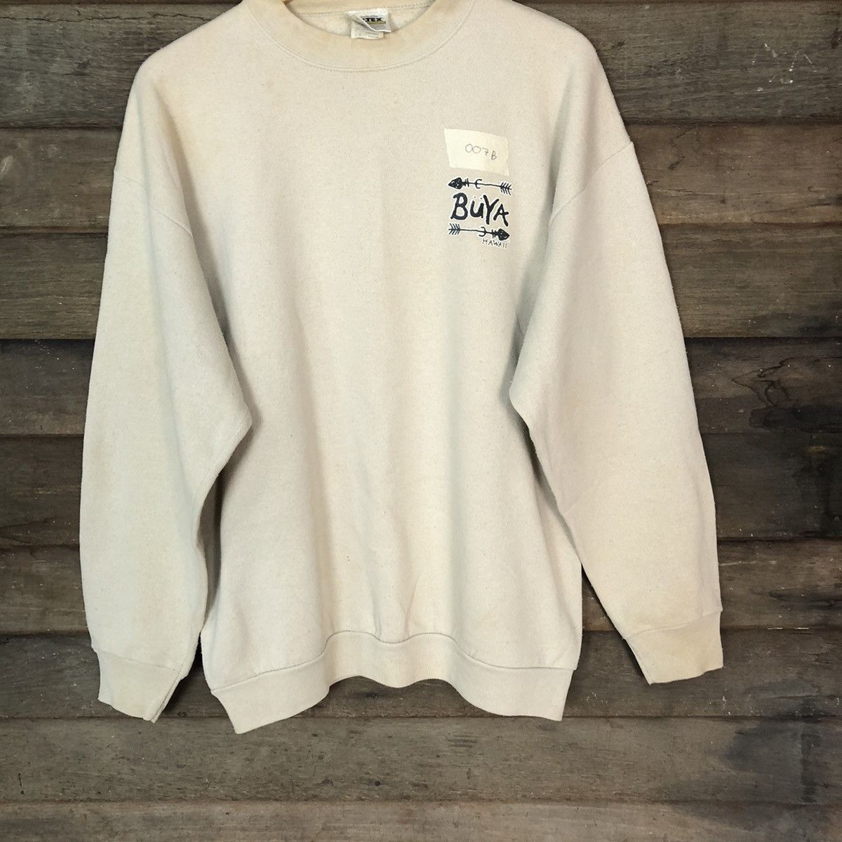 Tultex × Vintage Buya Hawaii Cream vintage Sweatshirt #007 Size US L / EU 52-54 / 3 - 7 Thumbnail