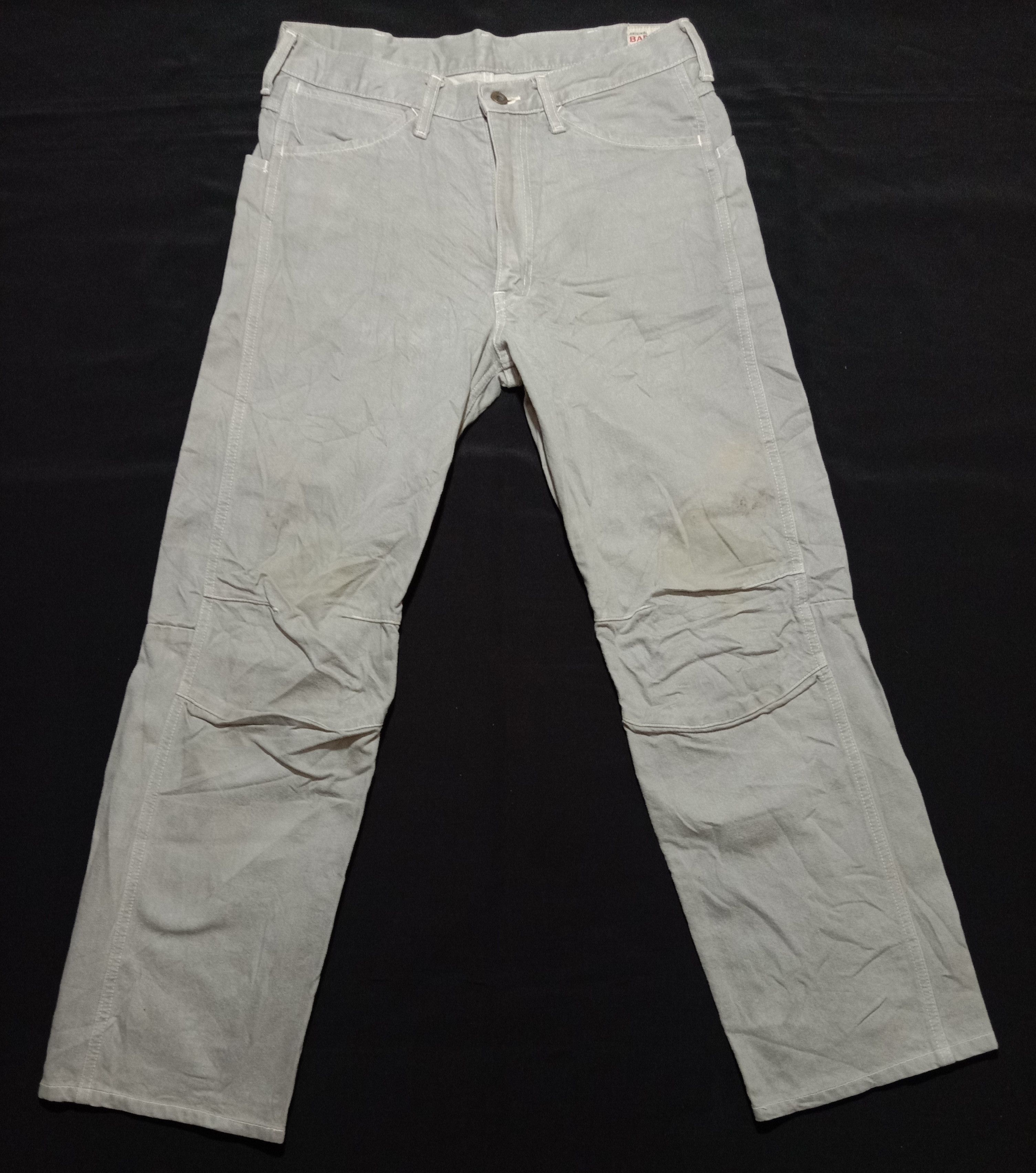 image of Distressed Denim Bartack Denim Light Gray Jeans Trouser, Men's (Size 32)