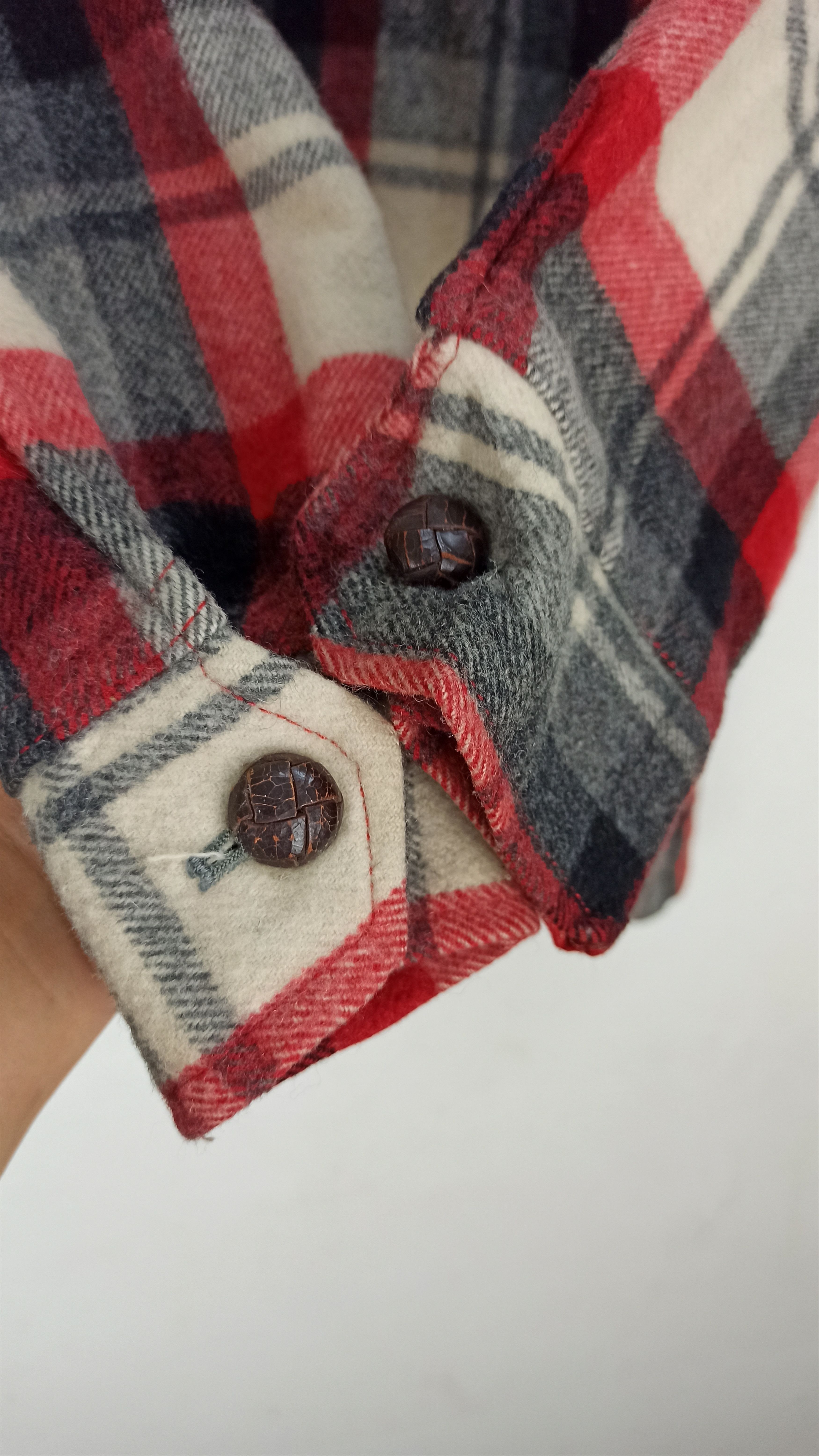 Japanese Brand Vintage NAC JAC Flannel Wool Long Sleeve Ups Button Size US M / EU 48-50 / 2 - 5 Thumbnail