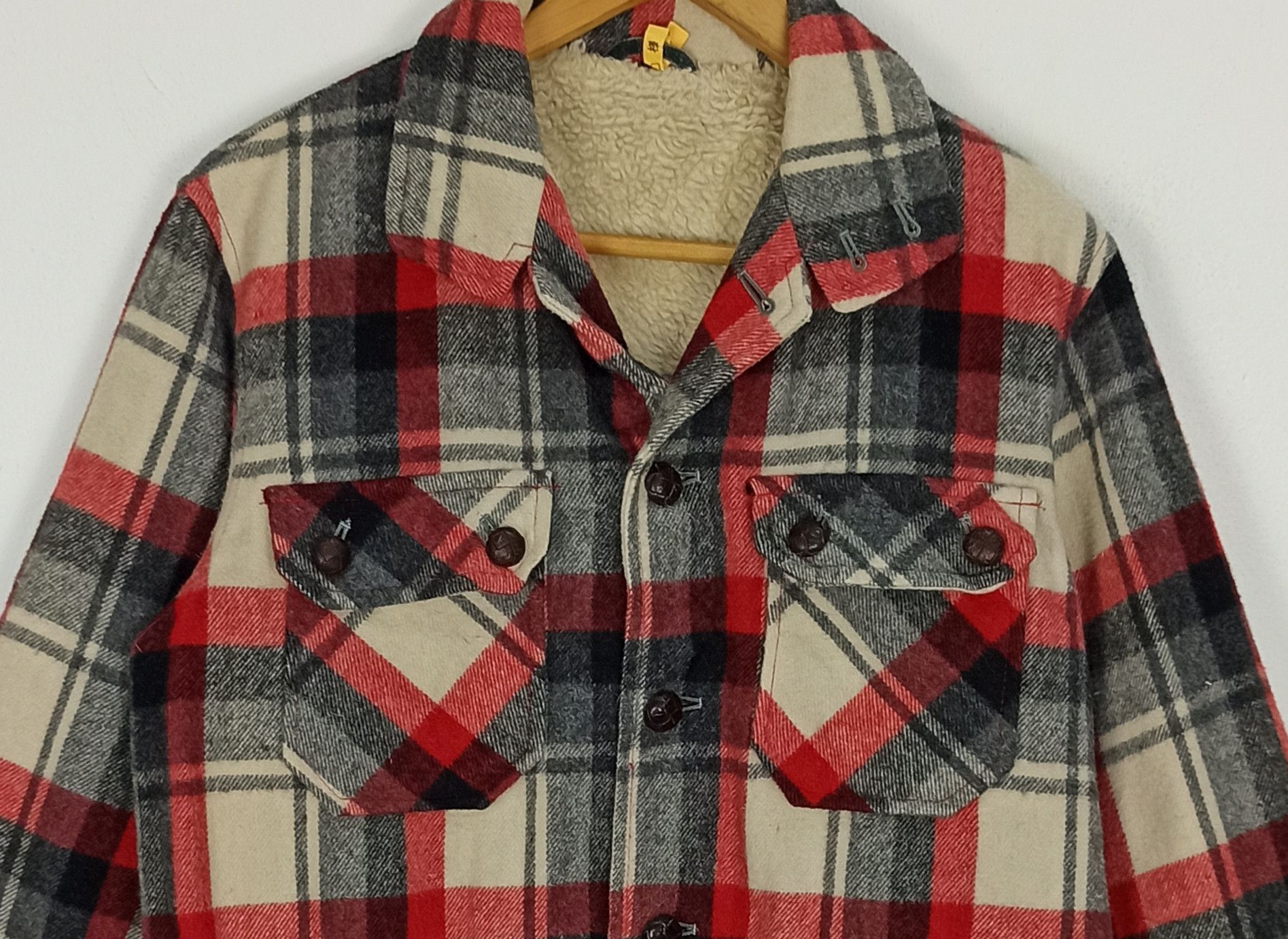 Japanese Brand Vintage NAC JAC Flannel Wool Long Sleeve Ups Button Size US M / EU 48-50 / 2 - 2 Thumbnail