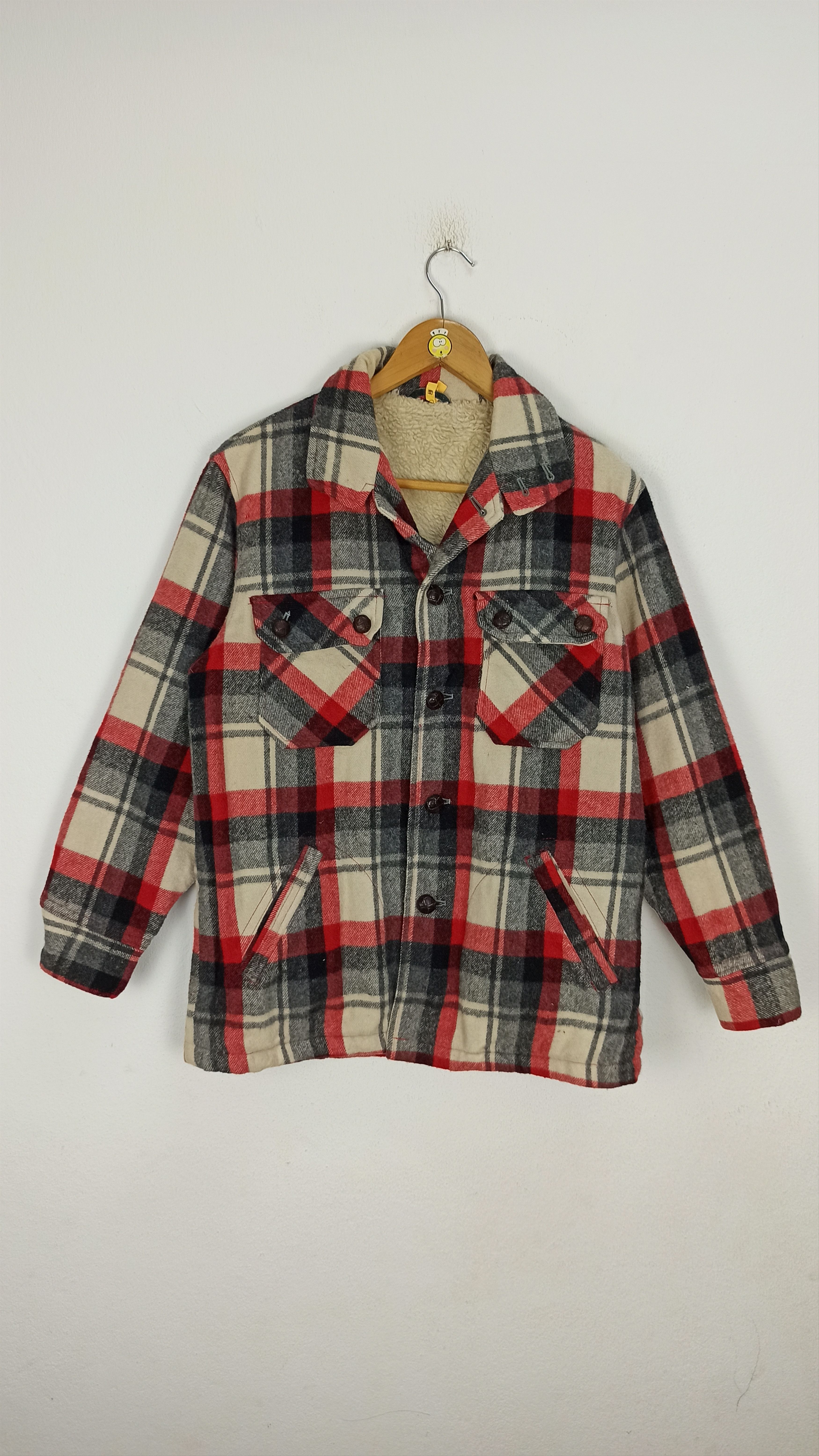 Japanese Brand Vintage NAC JAC Flannel Wool Long Sleeve Ups Button Size US M / EU 48-50 / 2 - 1 Thumbnail