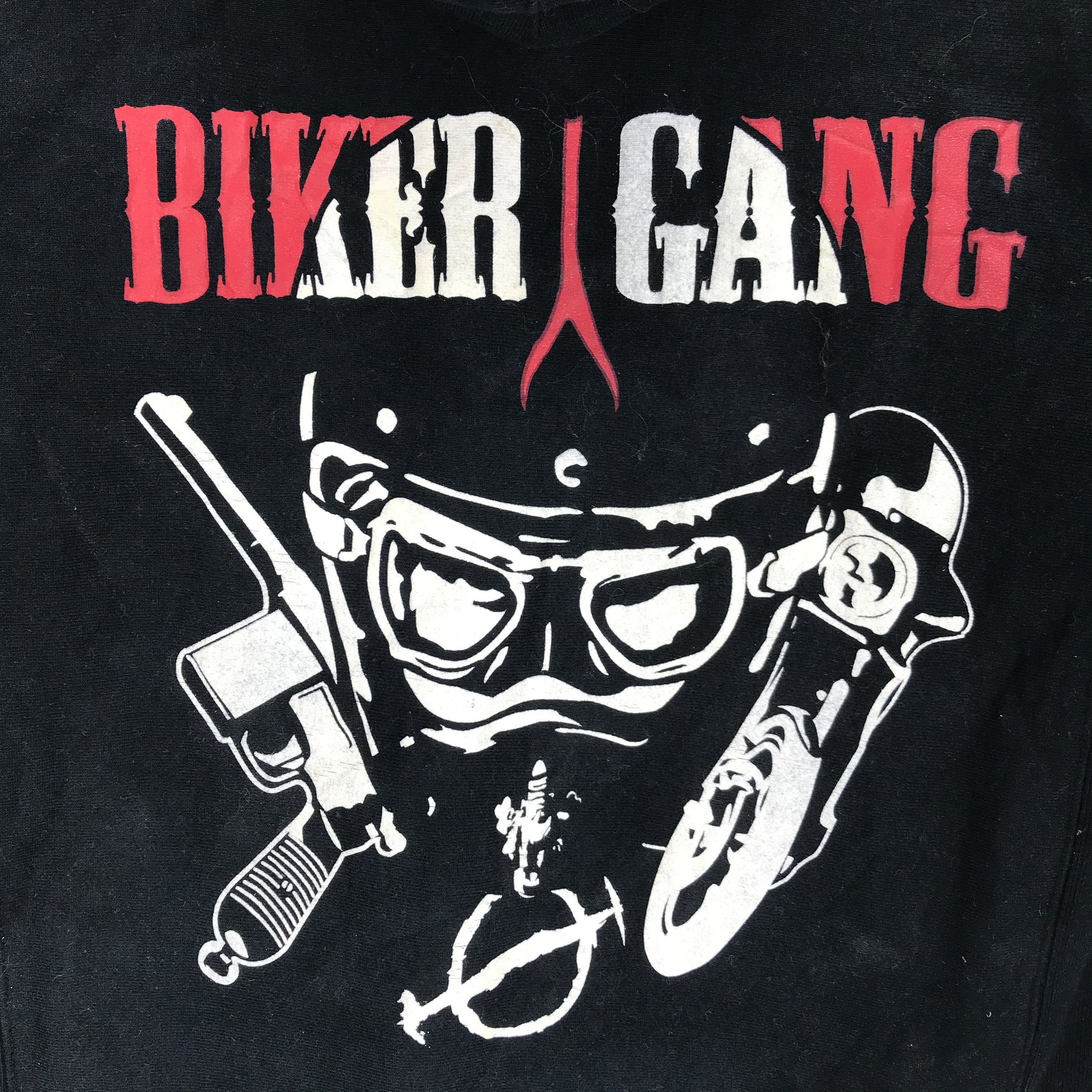 Vintage Biker Gang Big Logo Pullover Hoodies #1861-73 Size US M / EU 48-50 / 2 - 2 Thumbnail