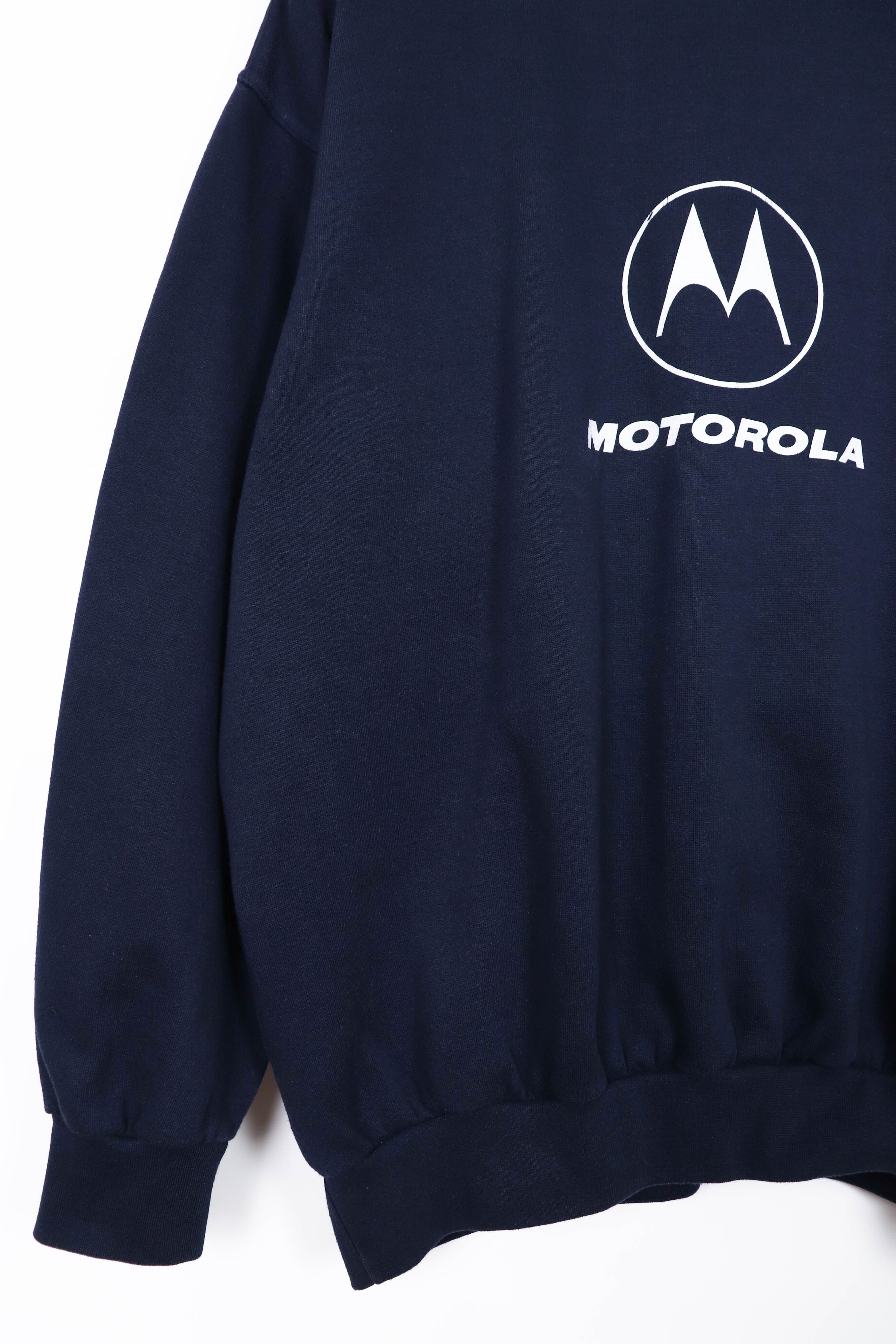 Motorola Motorola Big Logo Graphics Vintage Boxy Fit Navy Sweatshirt Size US XL / EU 56 / 4 - 5 Thumbnail